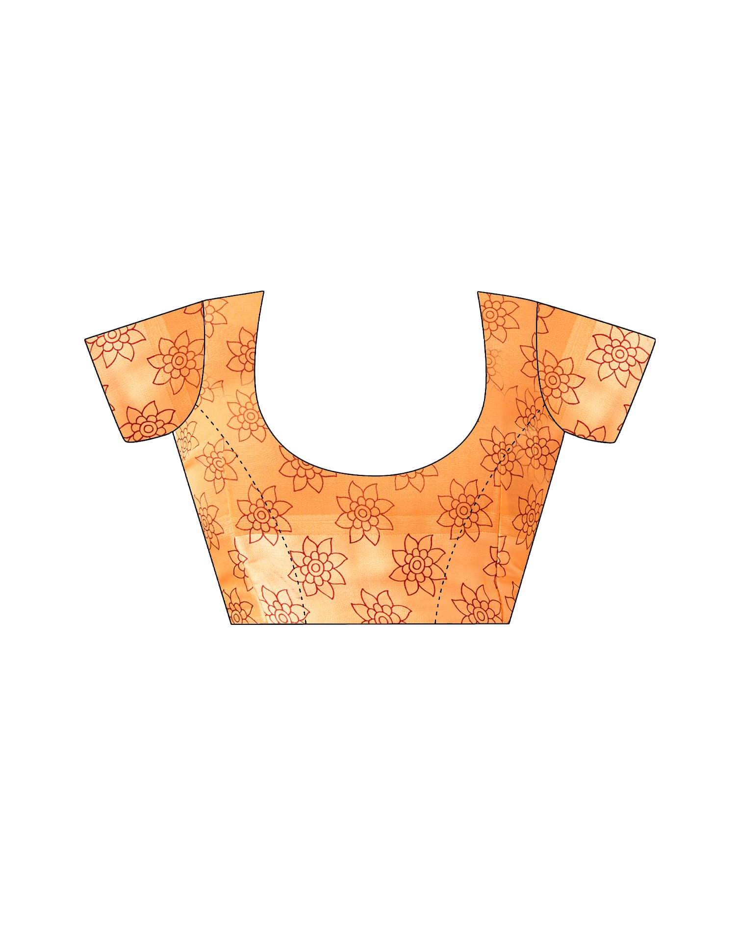 Light Orange Printed Georgette Saree
