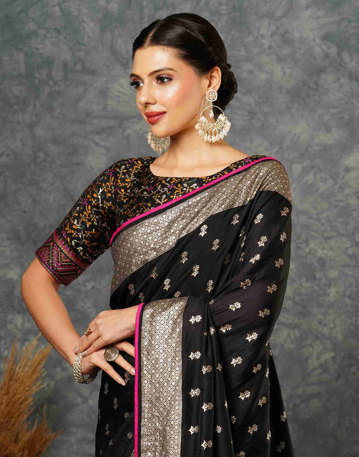 Black Silk Woven Banarasi Saree