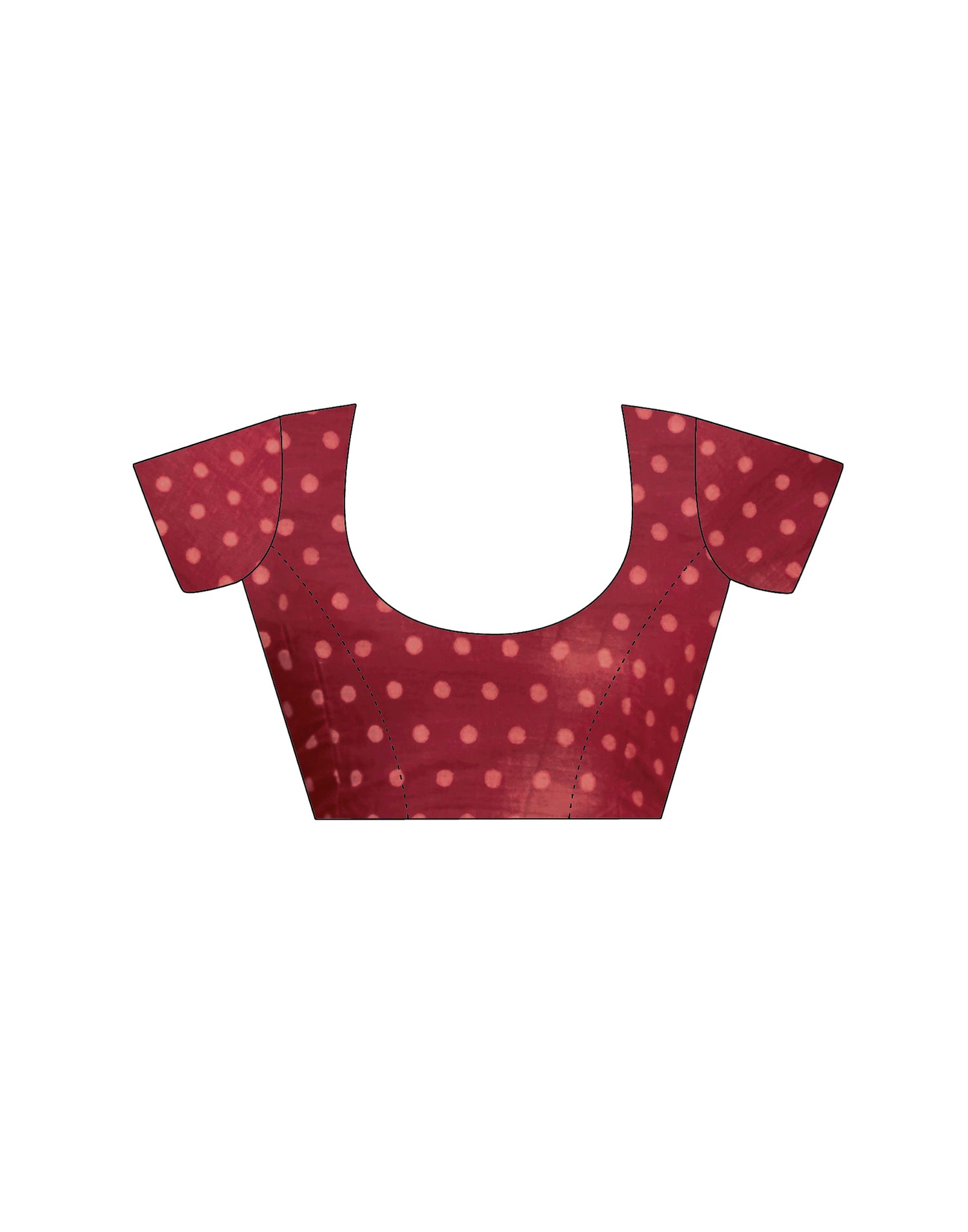 Ready To Wear Dark Red Cotton Printed Saree