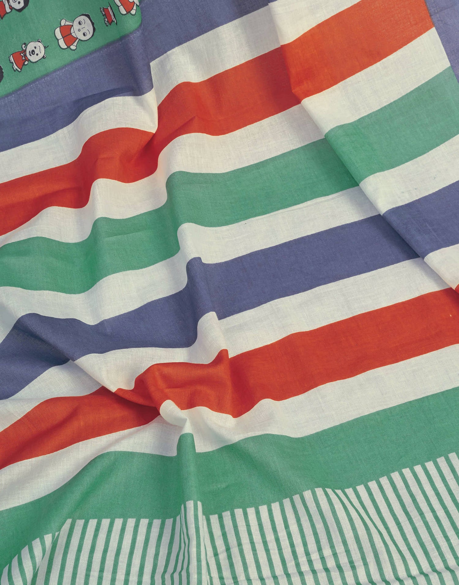 Ready To Wear Dusty Teal Green Cotton Printed Saree