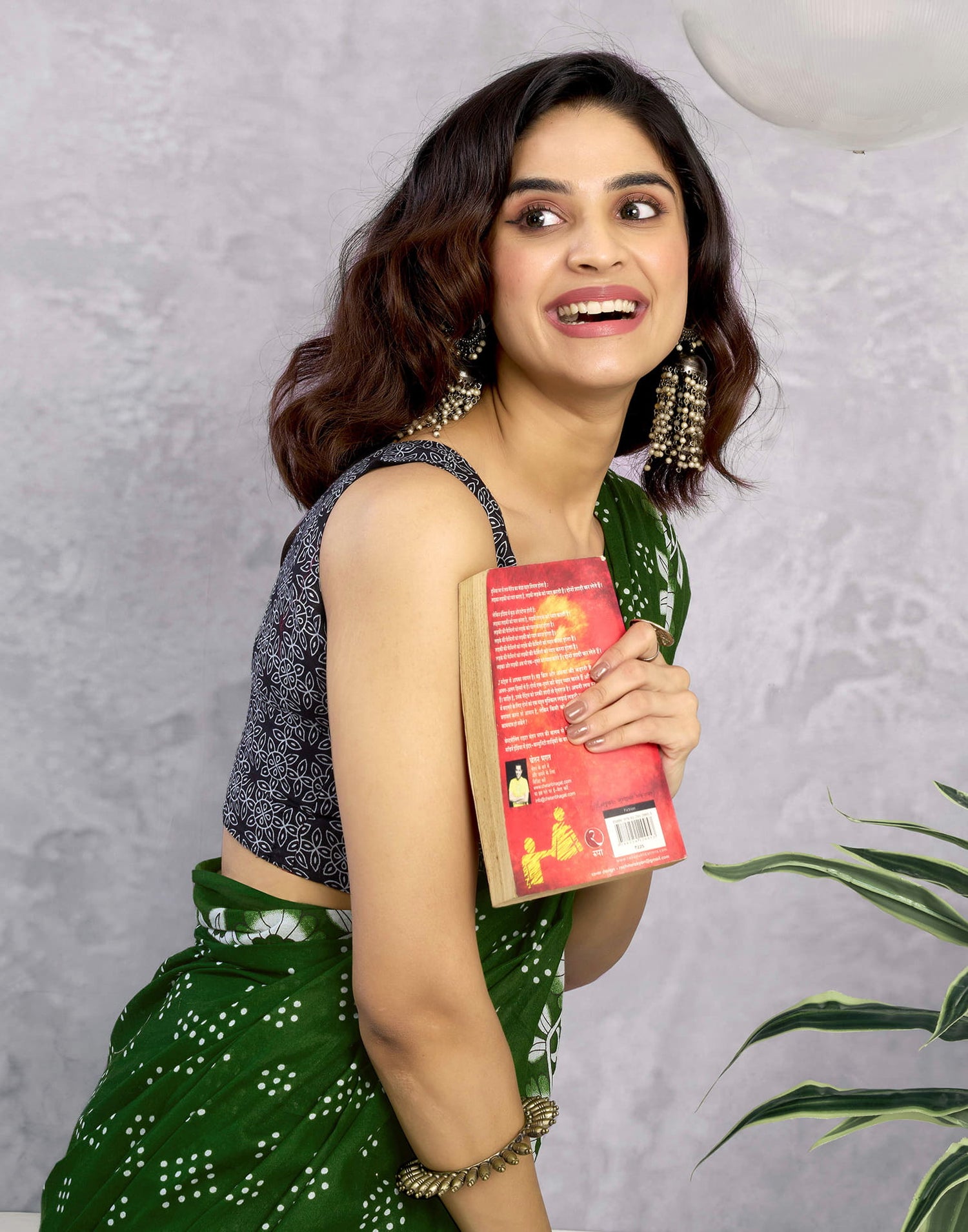 Ready To Wear Green Cotton Printed Saree