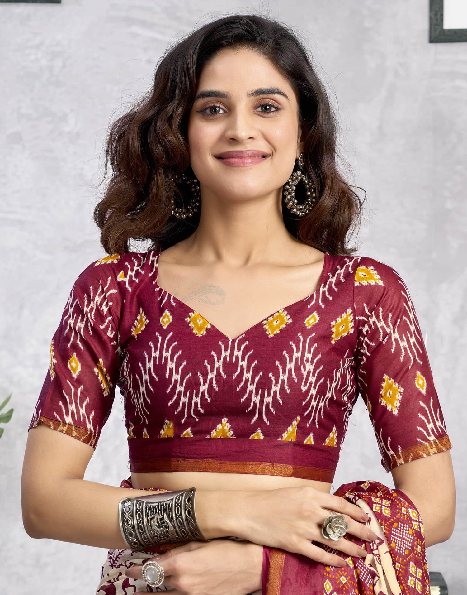 Ready To Wear Light Beige Cotton Warli Printed Saree