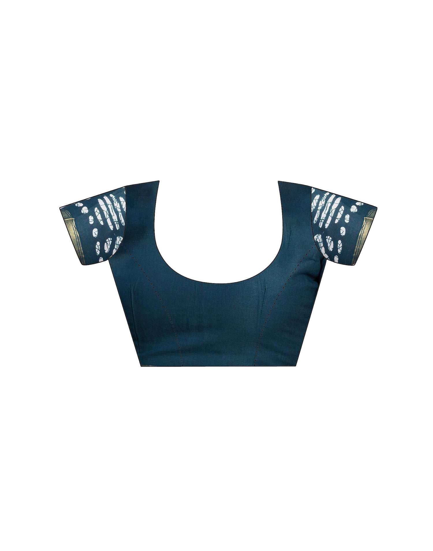 Ready To Wear Rama Blue Cotton Printed Saree