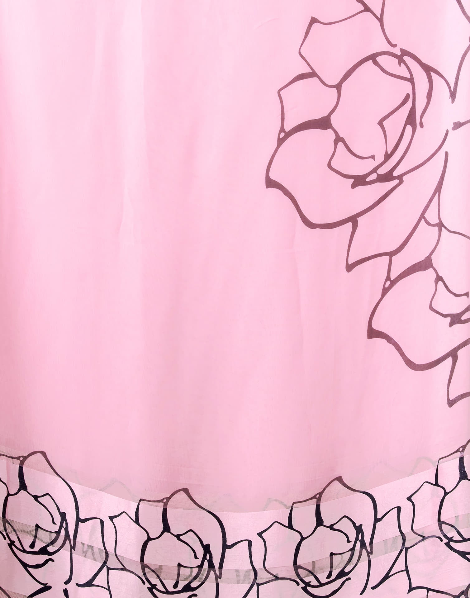 Light Pink Printed Georgette Saree