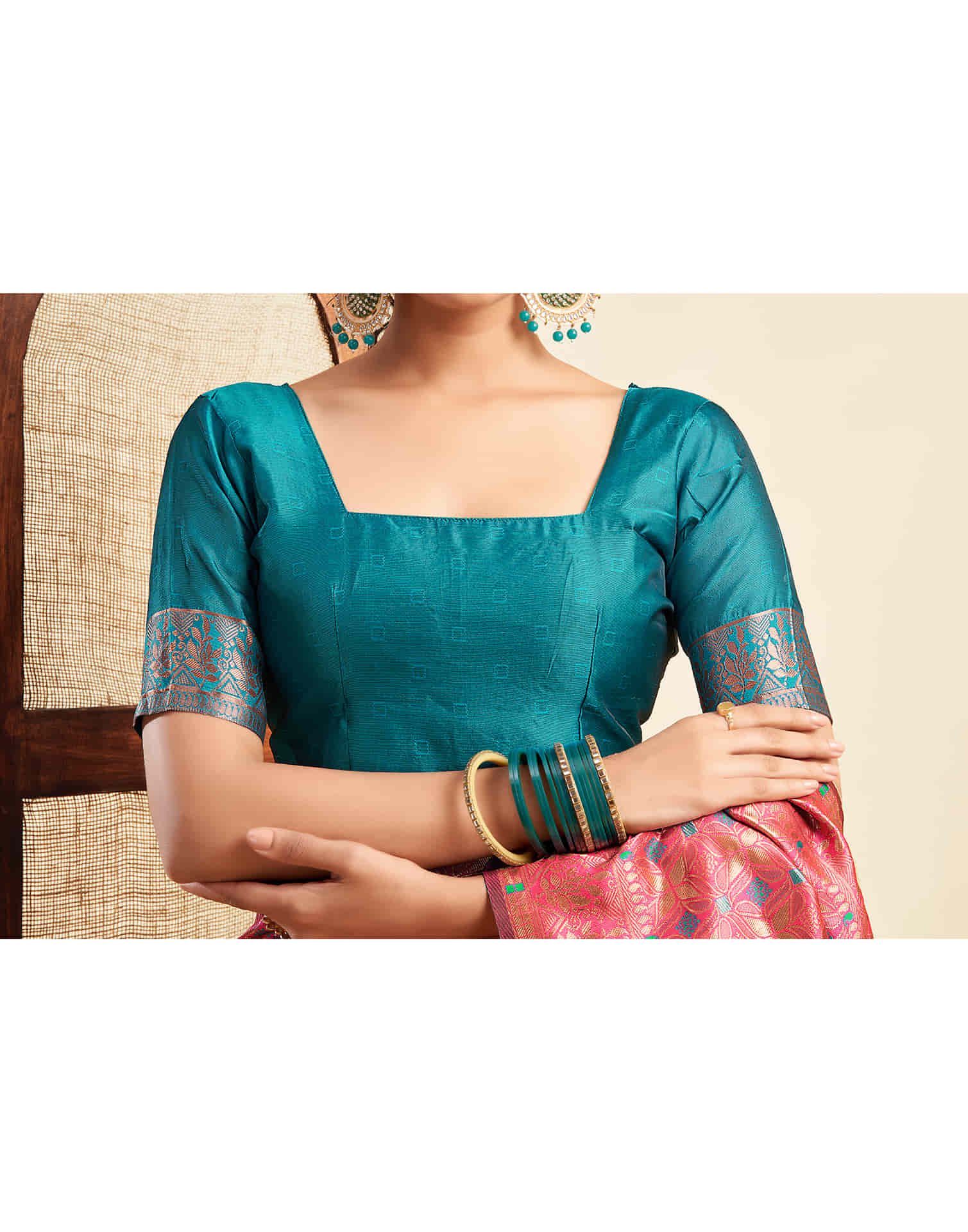 Rani Pink Silk Woven Saree