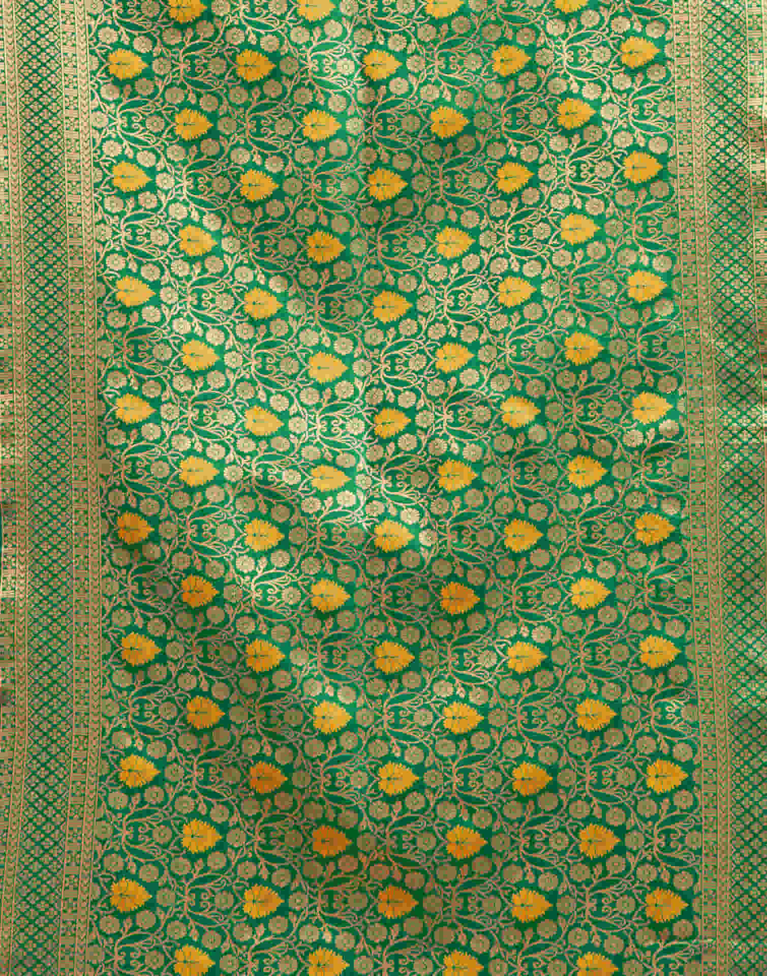 Turmeric Yellow Silk Woven Banarasi Saree