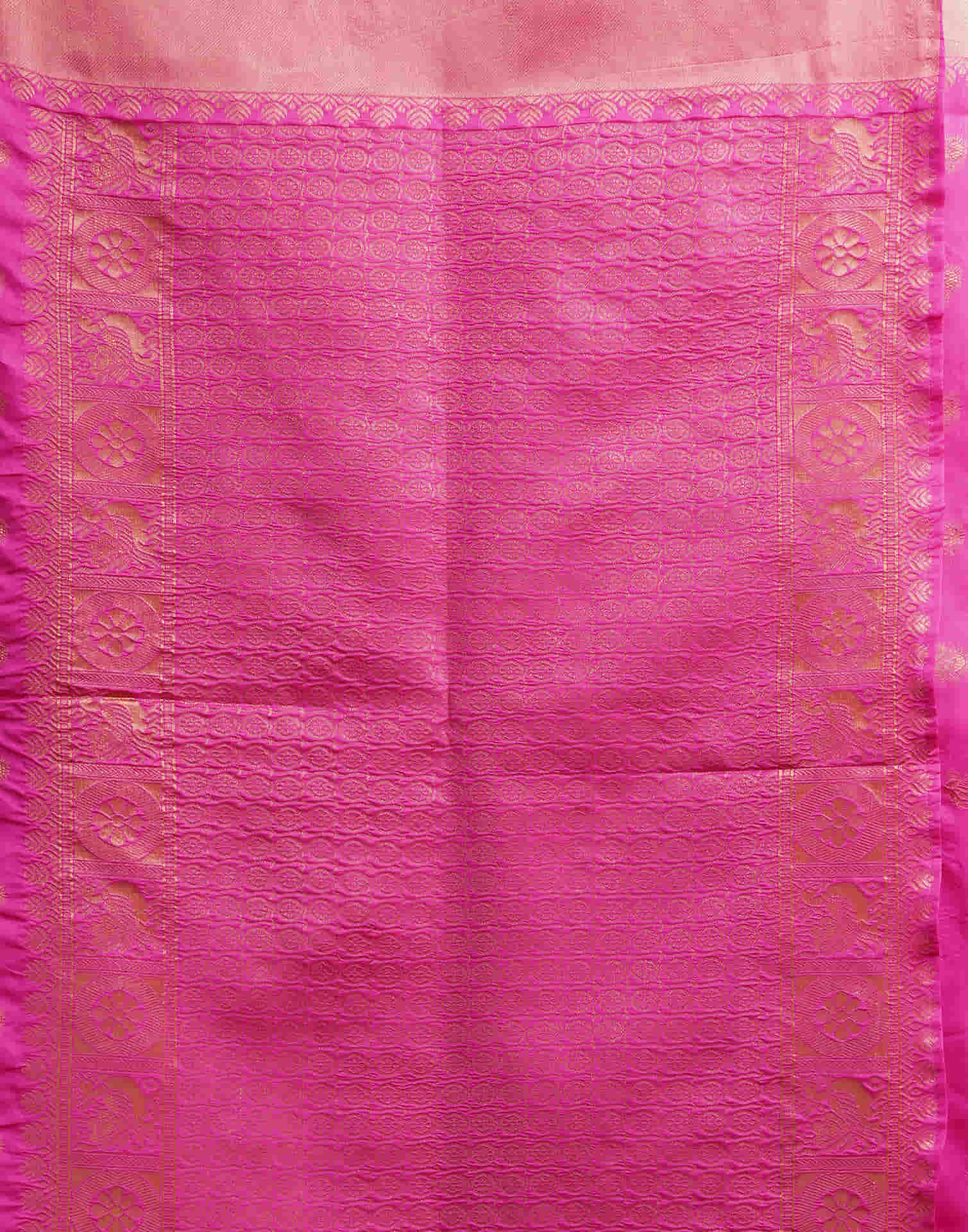Pink Silk Woven Banarasi Saree