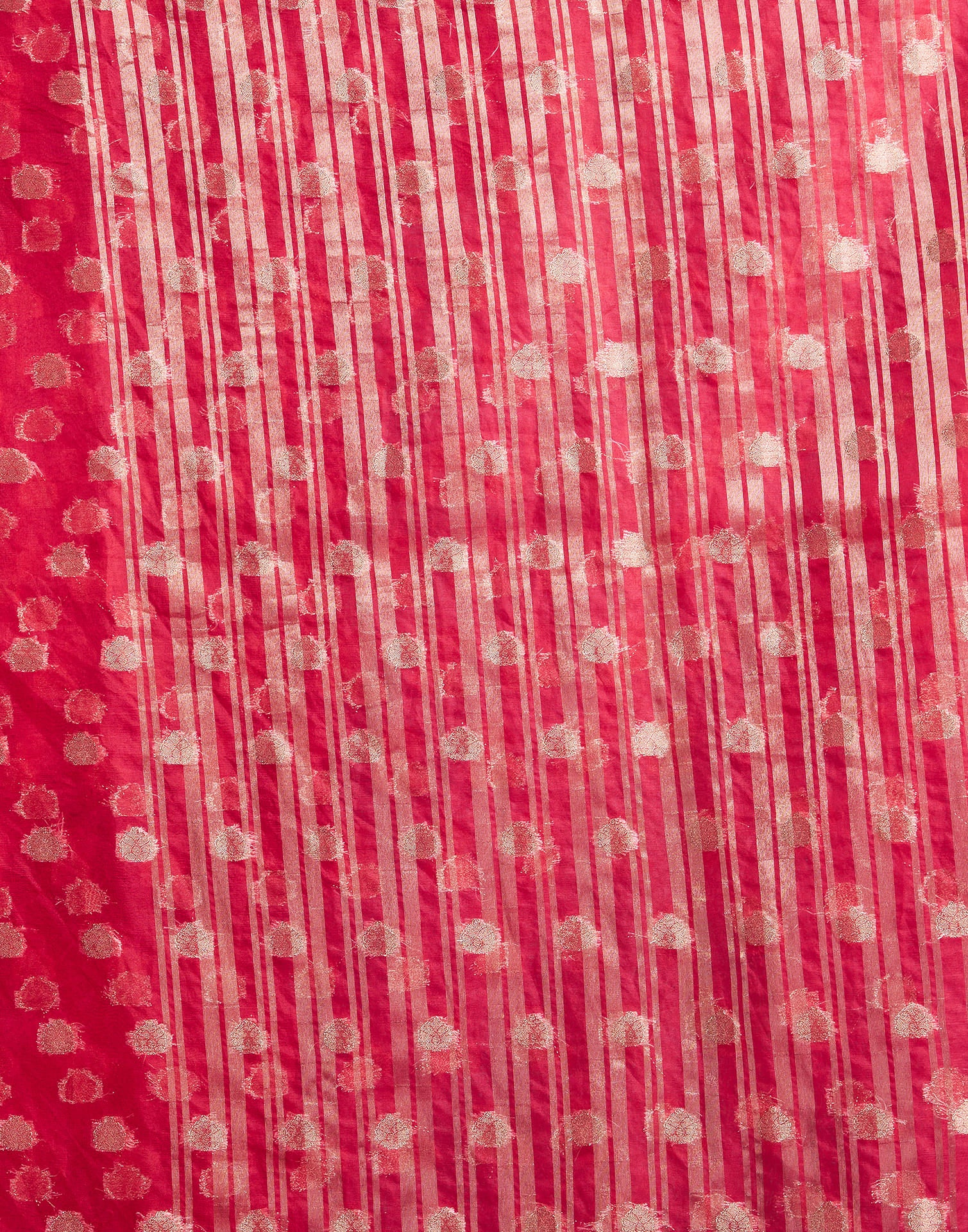 Red Organza Woven Saree