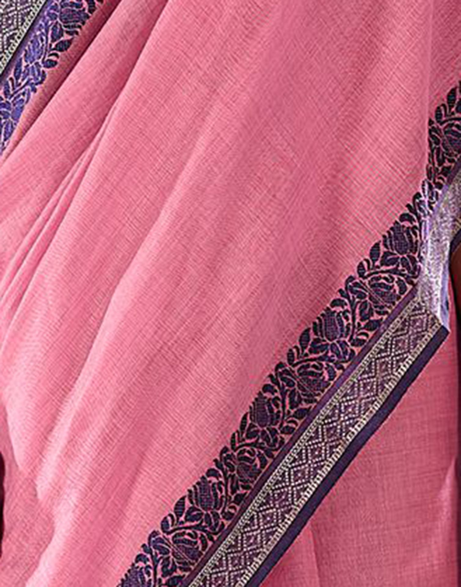 Pink Handloom Cotton Saree