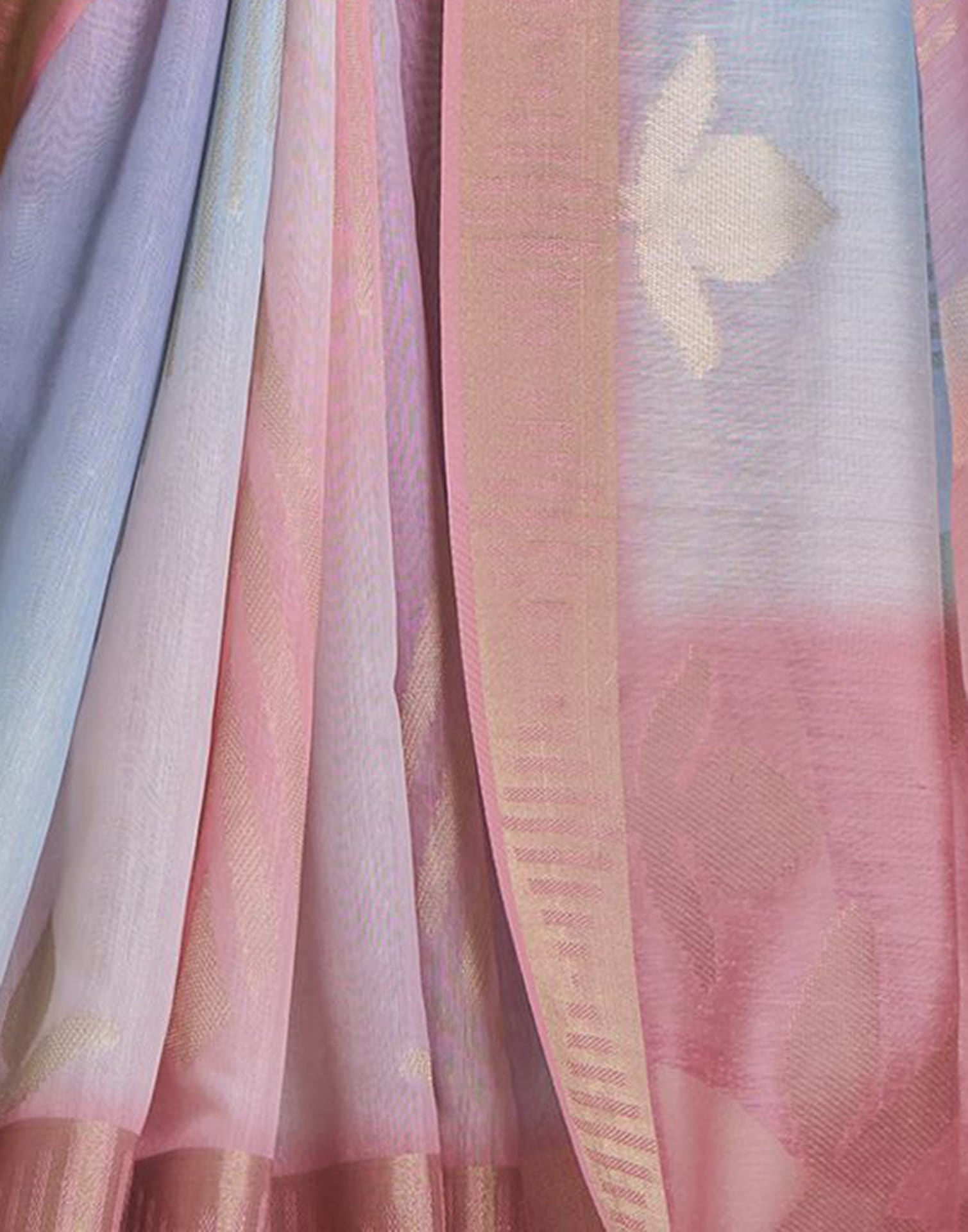 Multicoloured Silk Printed Saree