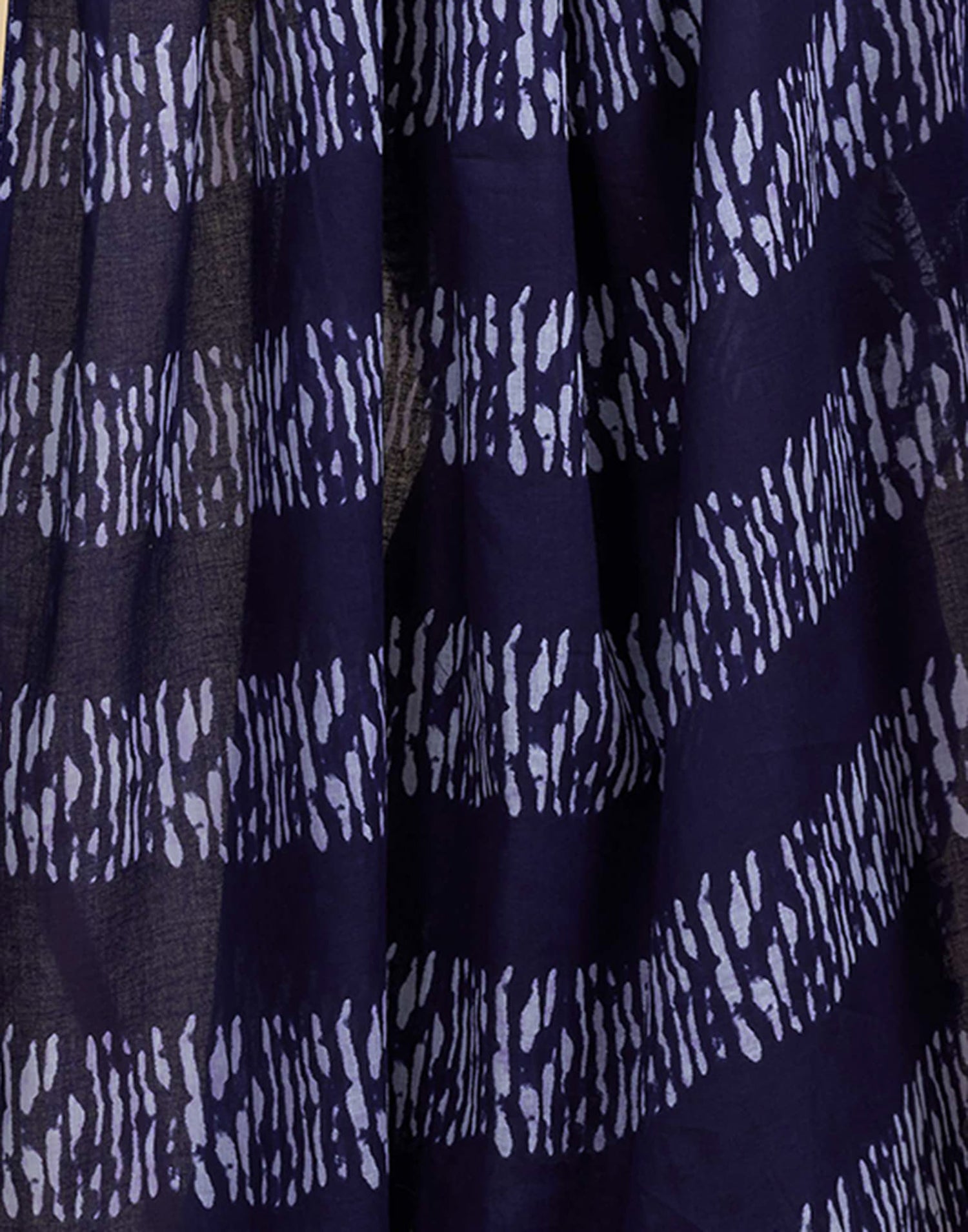 Ready To Wear Navy Blue Pure Cotton Printed Saree With Pocket