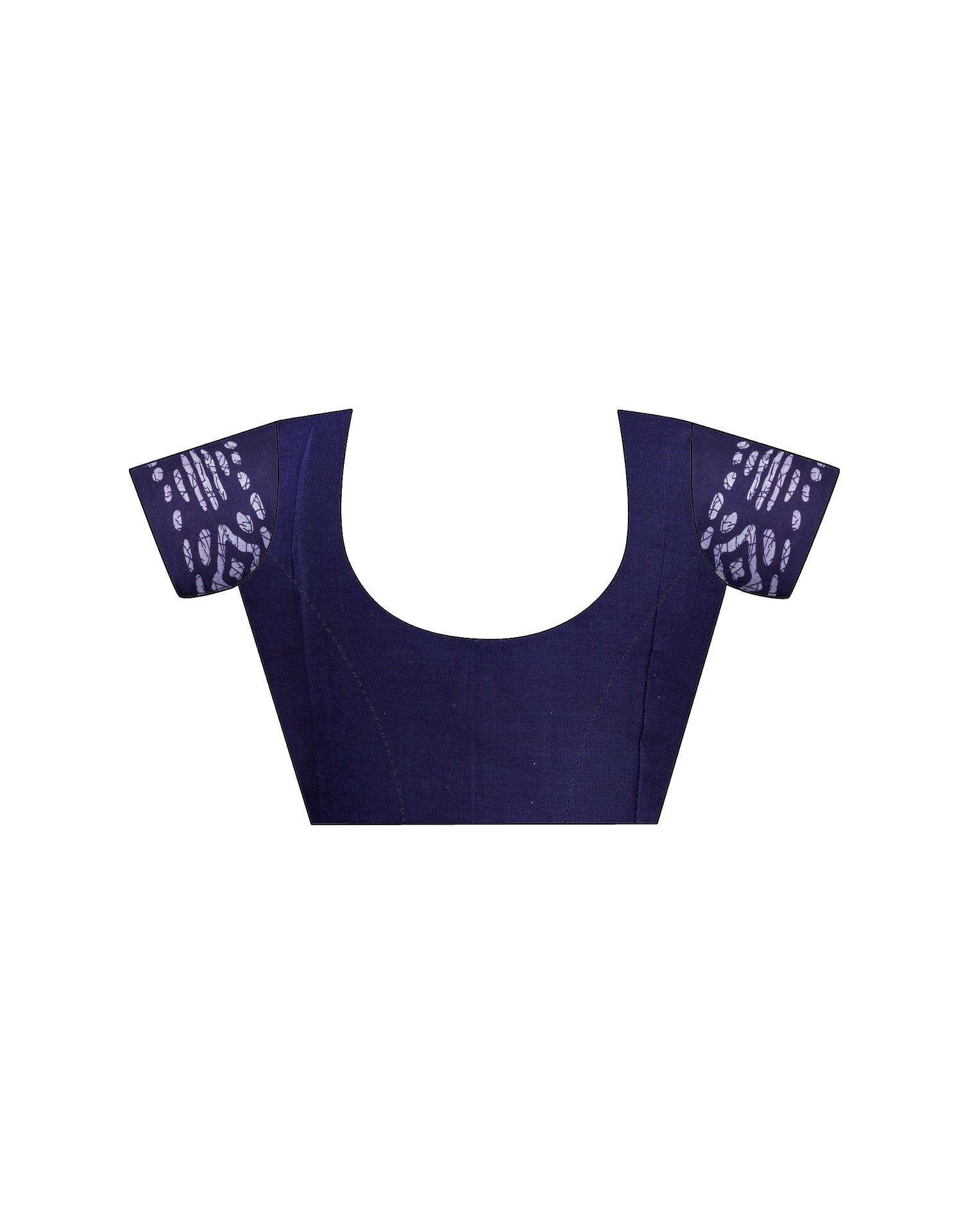 Ready To Wear Navy Blue Pure Cotton Printed Saree With Pocket