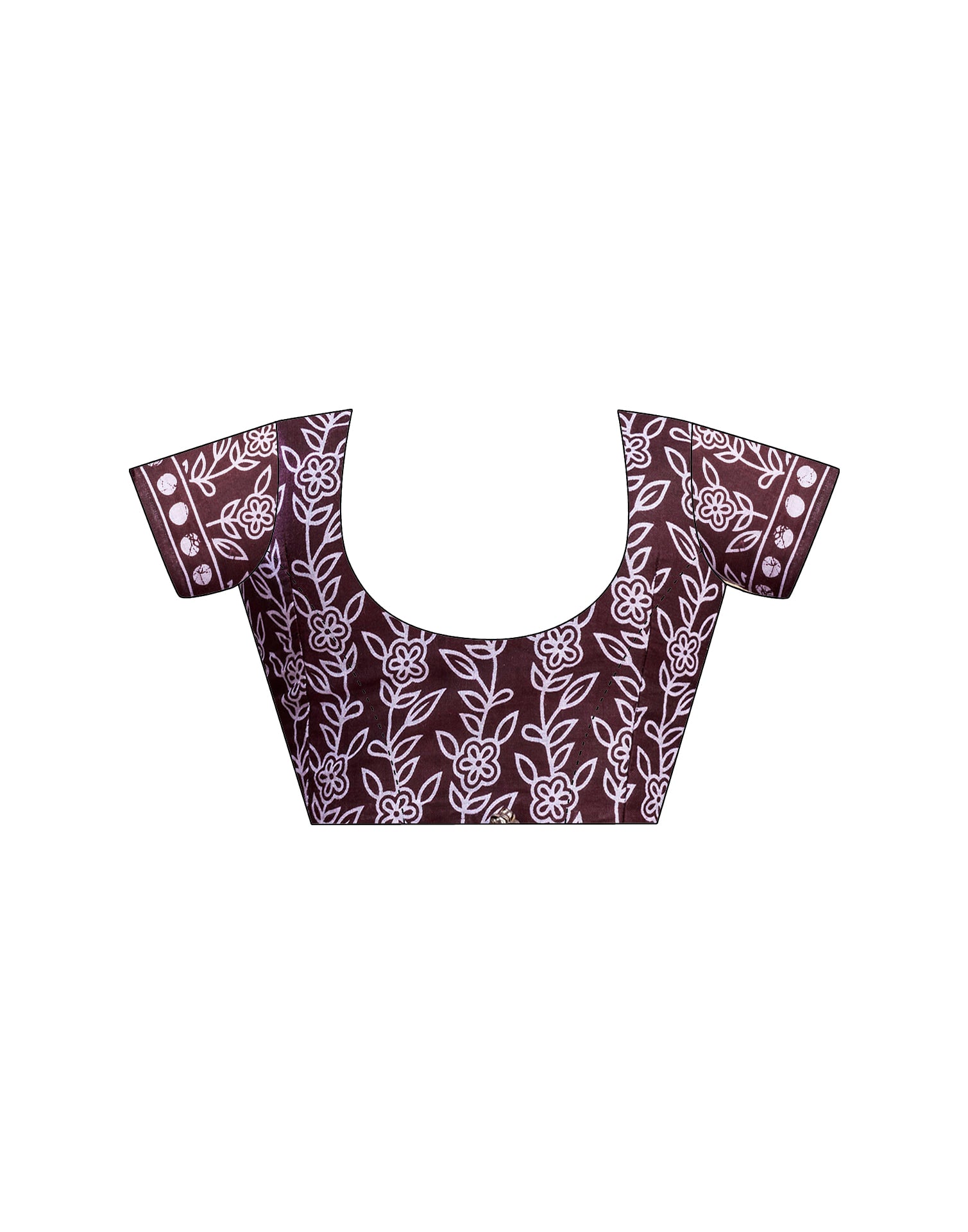 Ready To Wear Wine Pure Cotton Printed Saree With Pocket