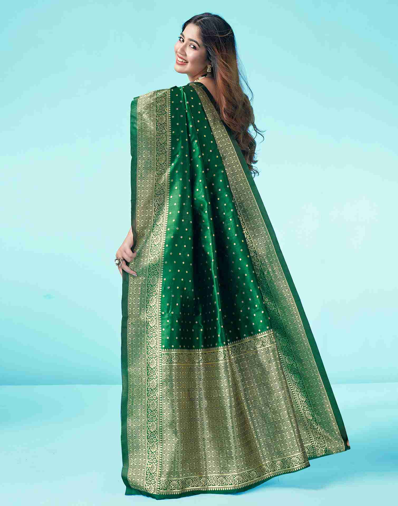 Green Silk Woven Banarasi Saree