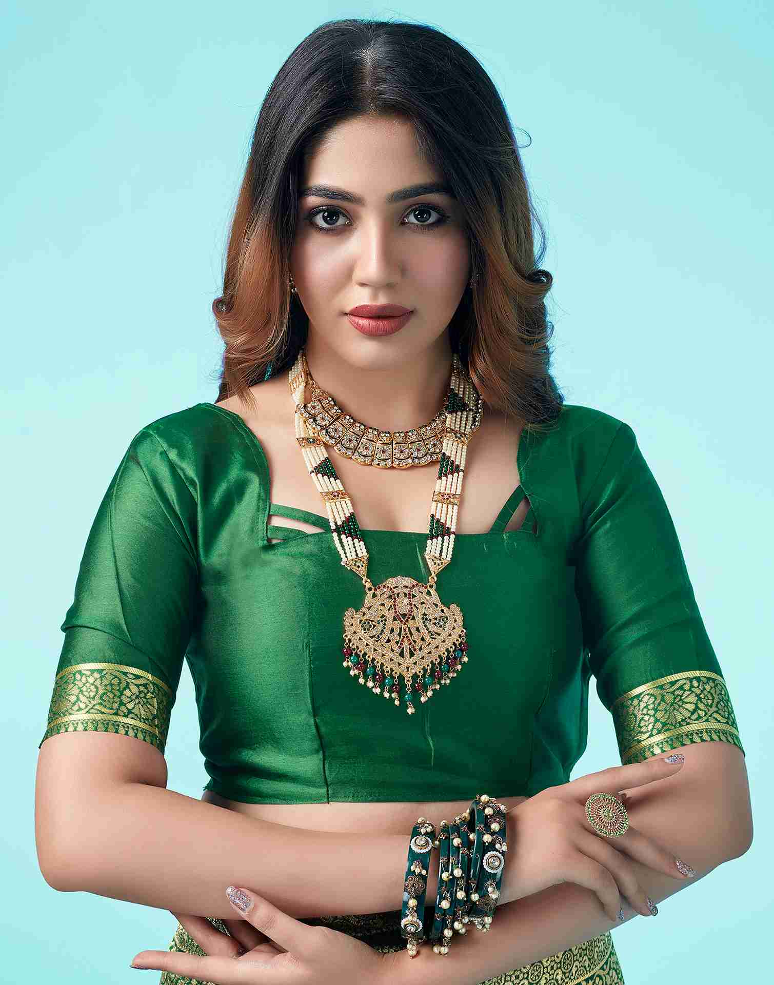 Green Silk Woven Banarasi Saree