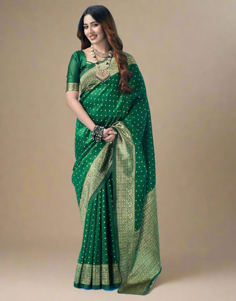 Green Silk Woven Banarasi Saree