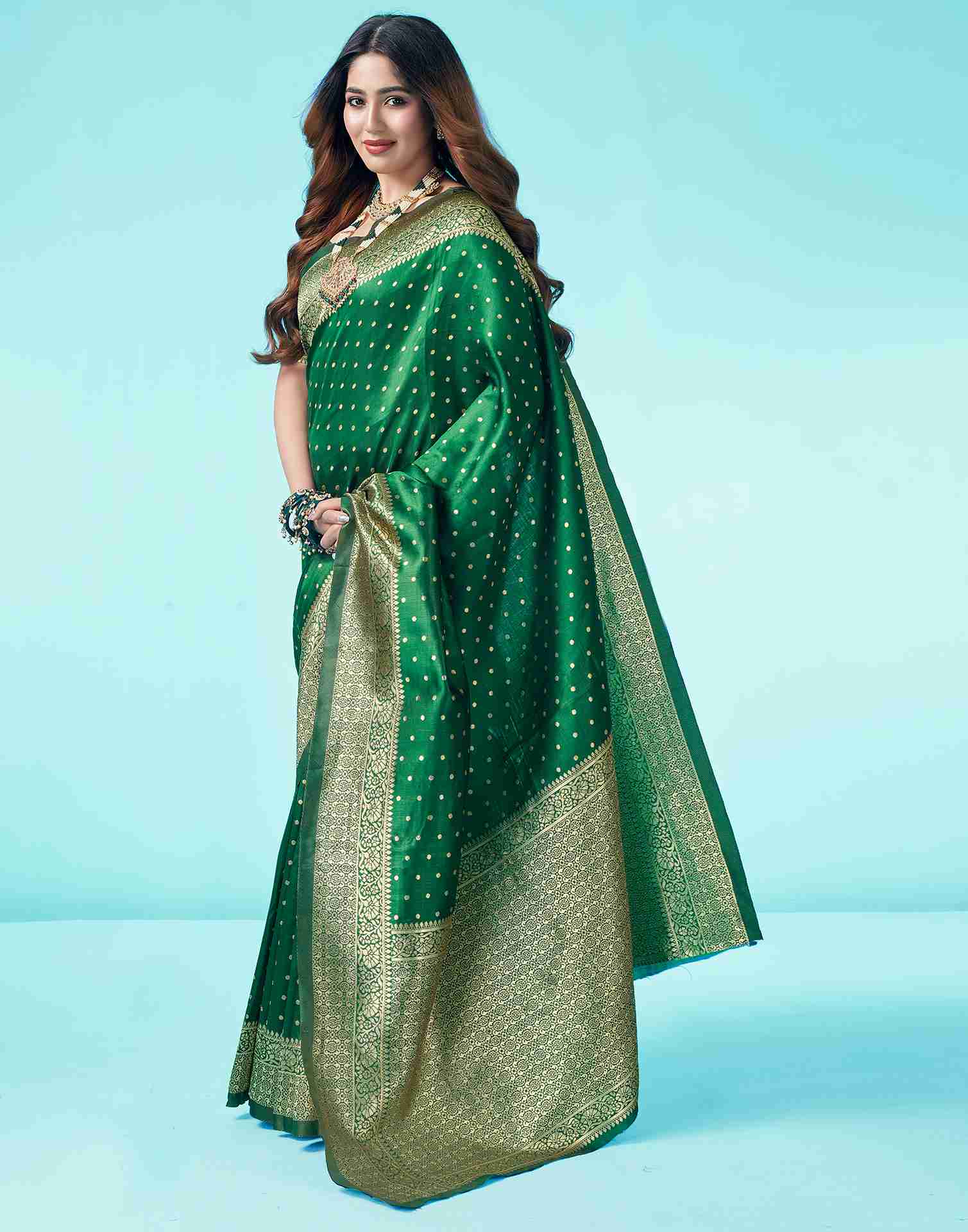 Green Silk Woven Banarasi Saree