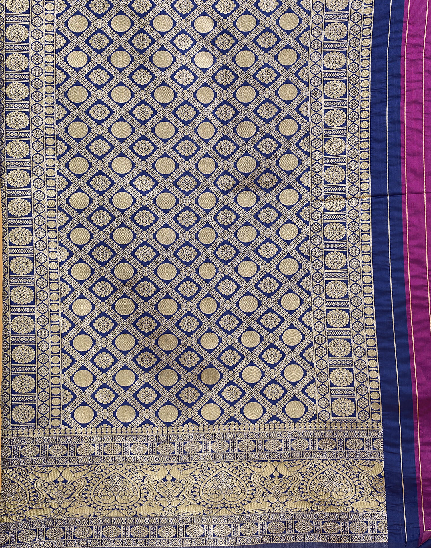Blue Silk Blend Woven Kanjivaram Saree