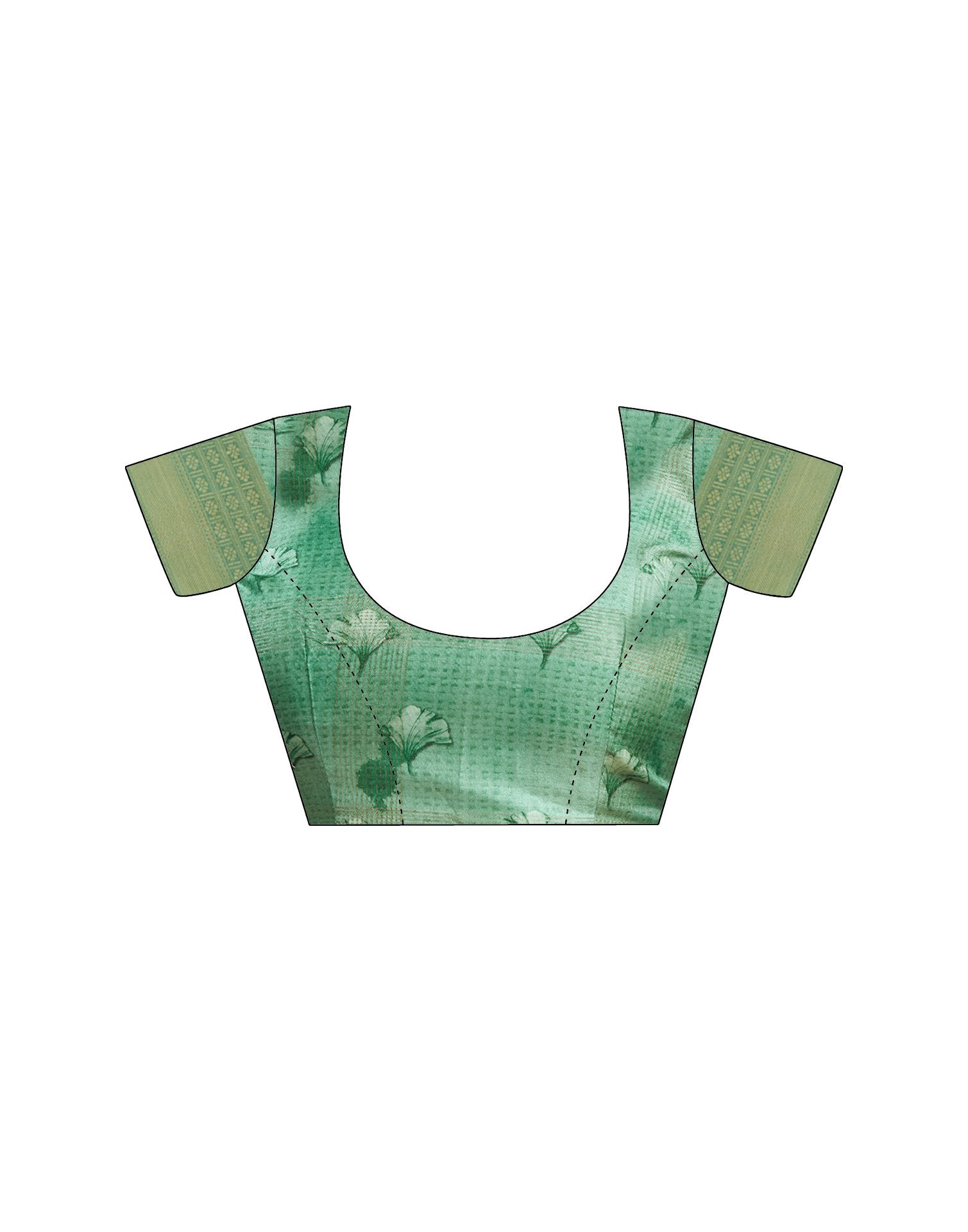 Light Pista Green Printed Silk Saree