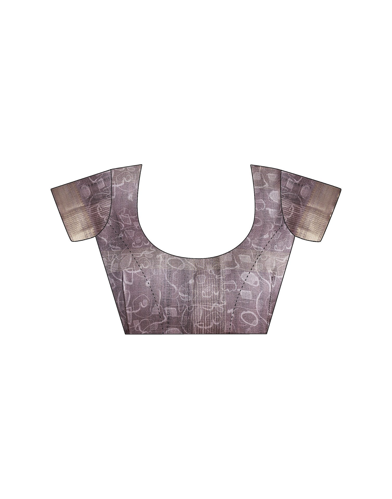 Stone Grey Printed Silk Saree