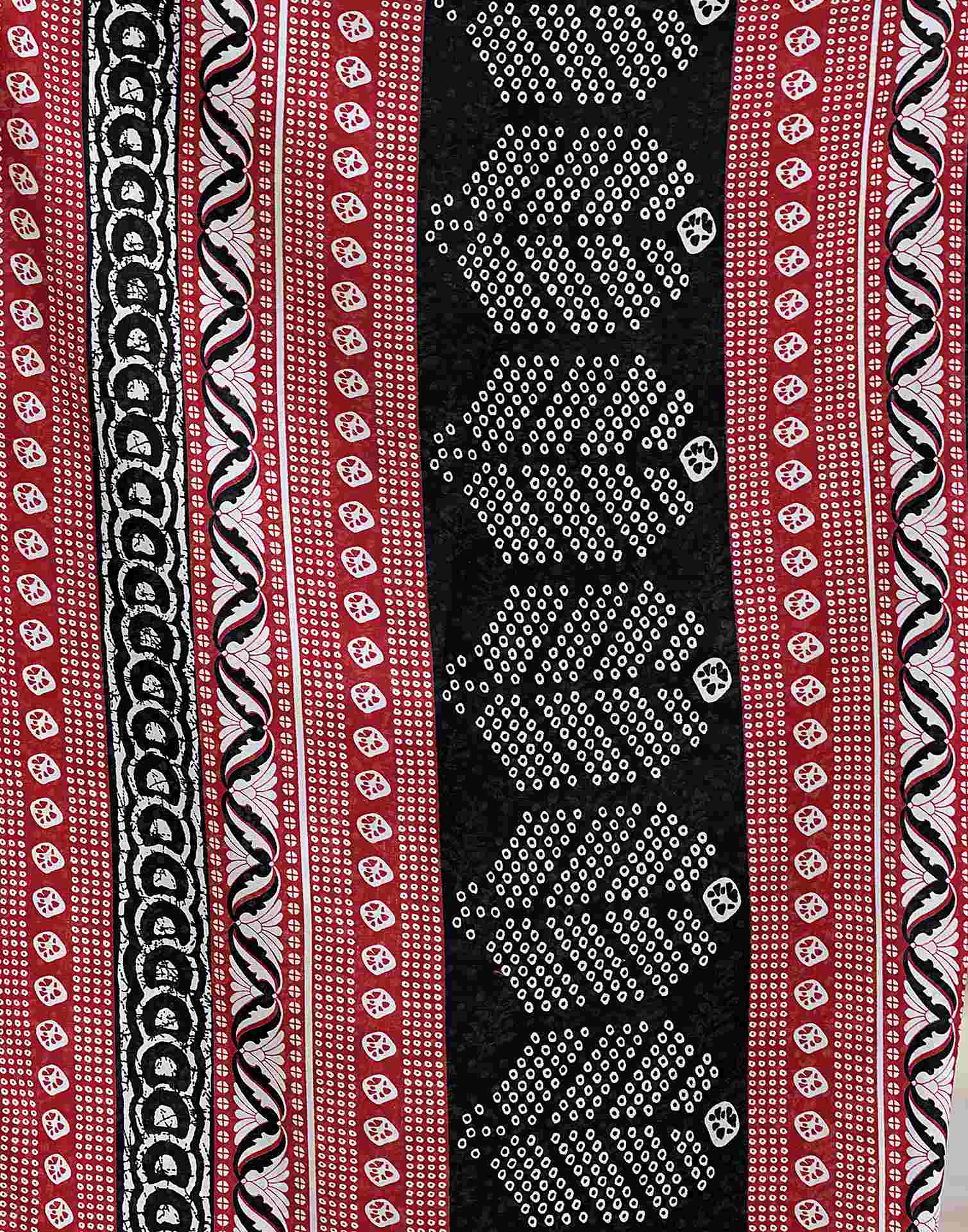 Black Printed Cotton Blend Saree