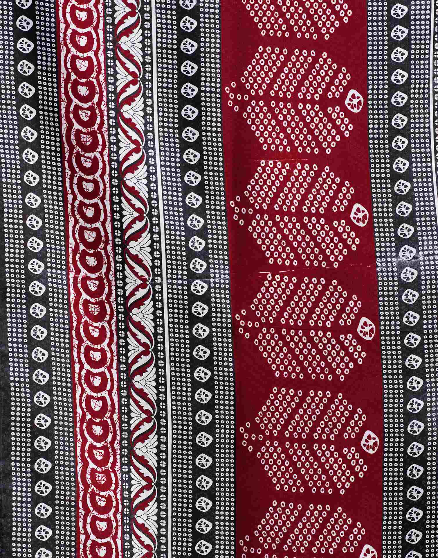 Maroon Bandhani Printed Cotton Blend Saree