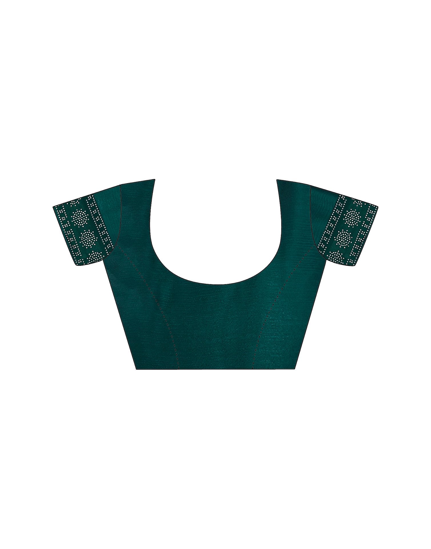 Dark Green Stone Work Georgette Saree