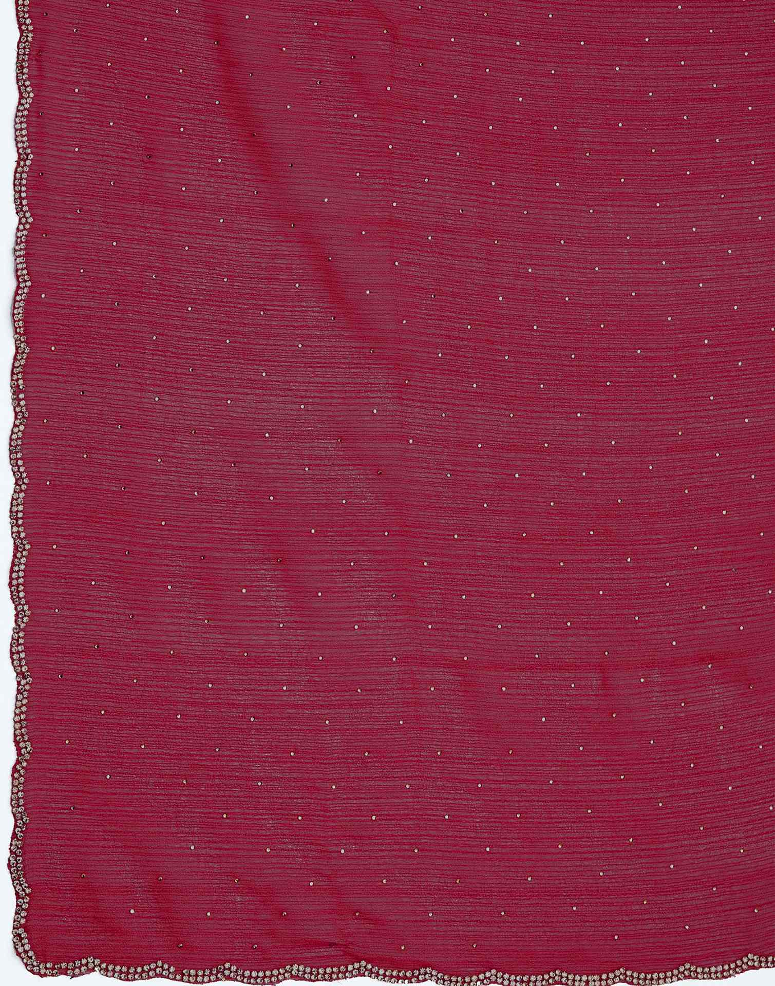 Dark Pink Stone Work Georgette Saree