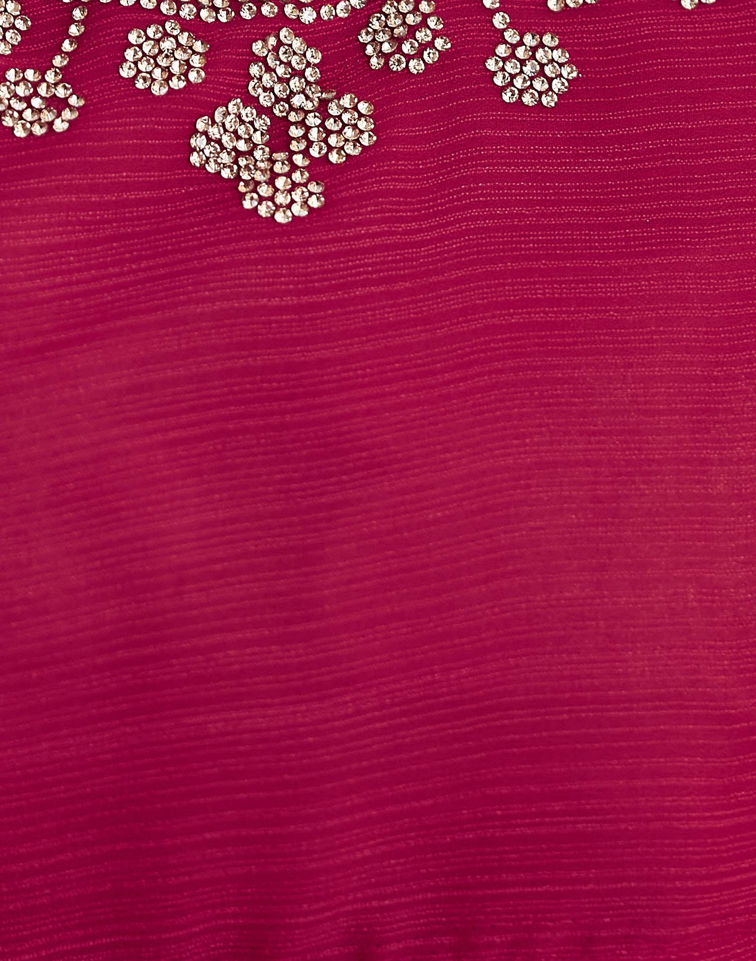 Dark Pink Stone Work Georgette Saree