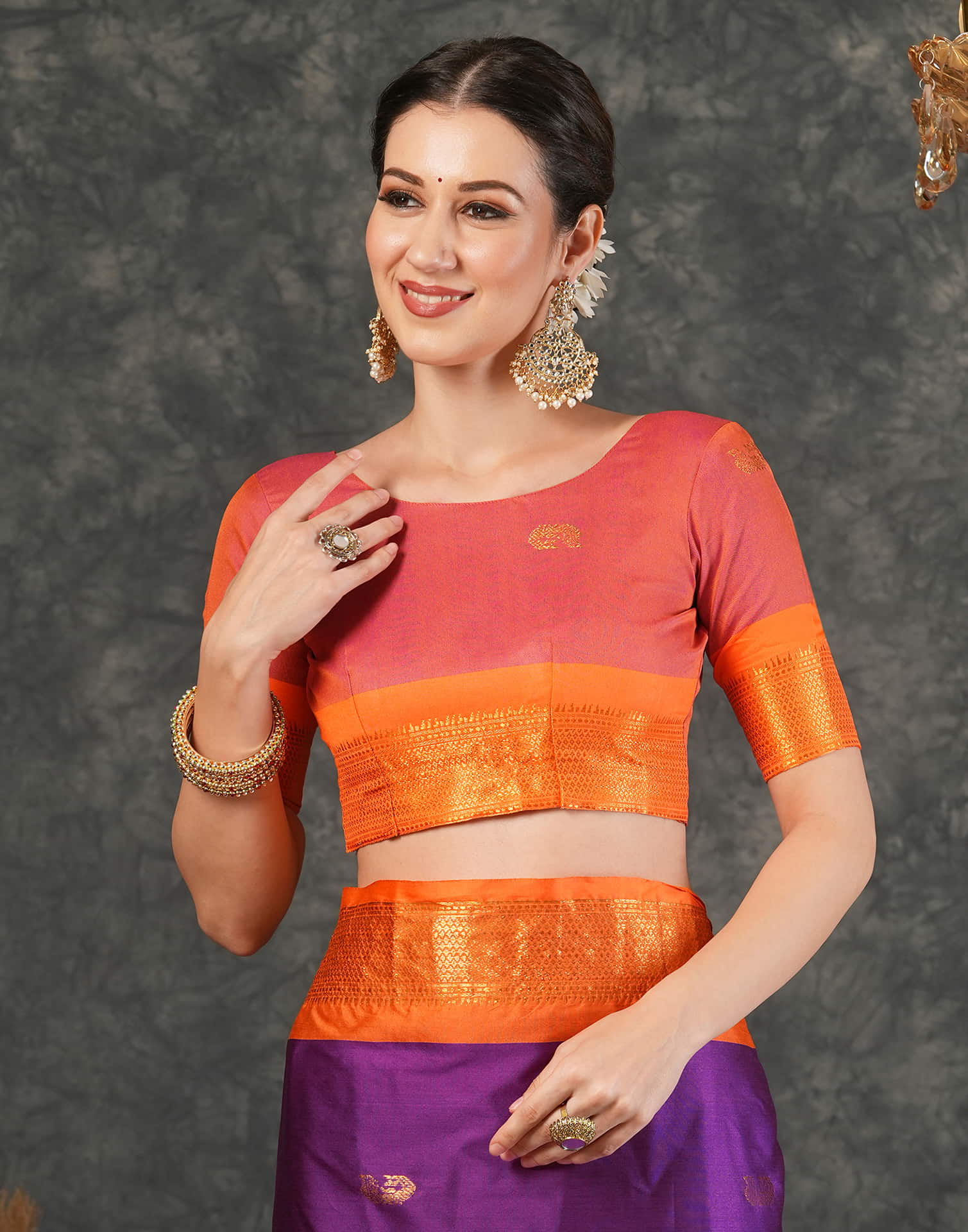 Purple Silk Woven Kanjivaram Saree