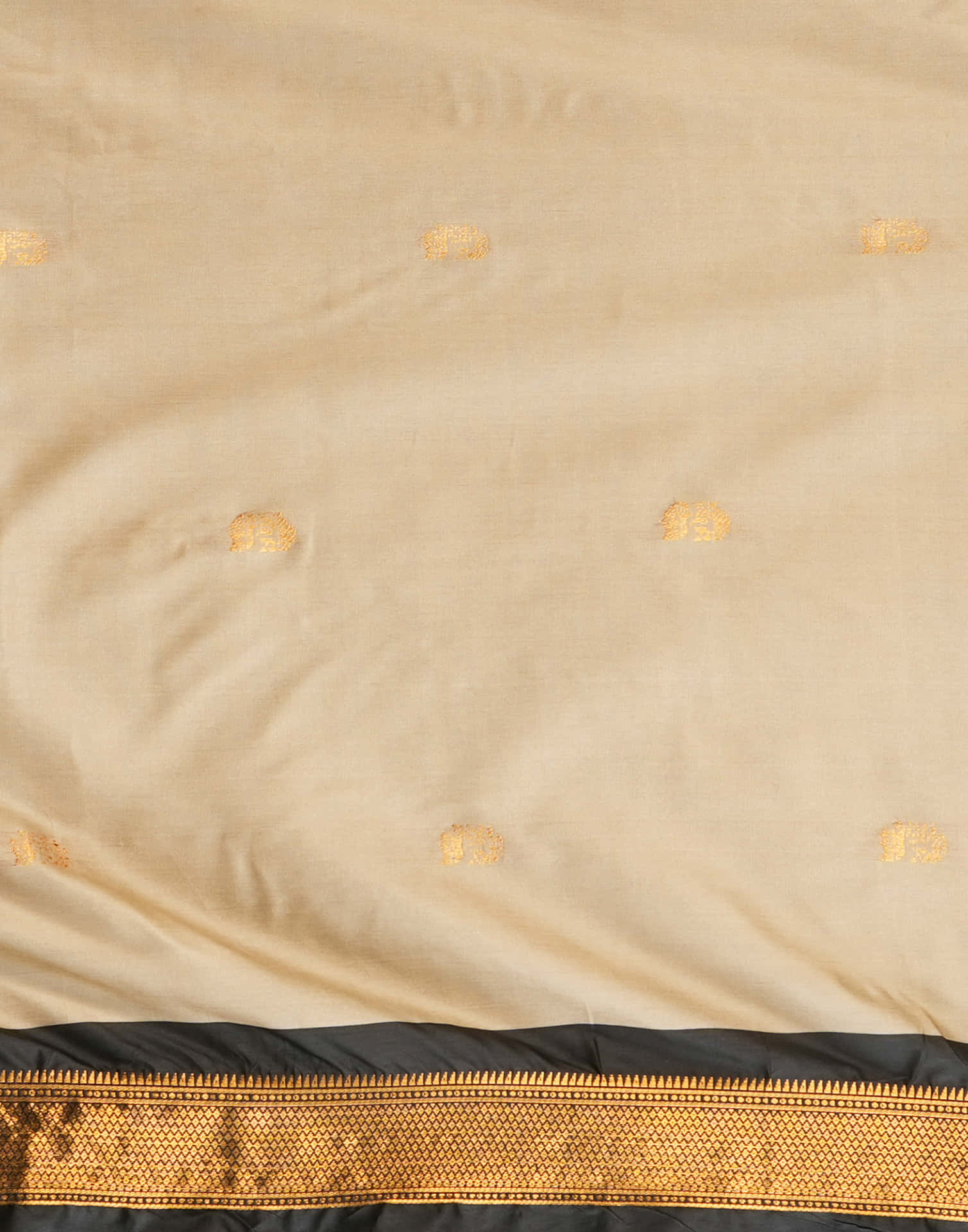 Beige Silk Woven Kanjivaram Saree