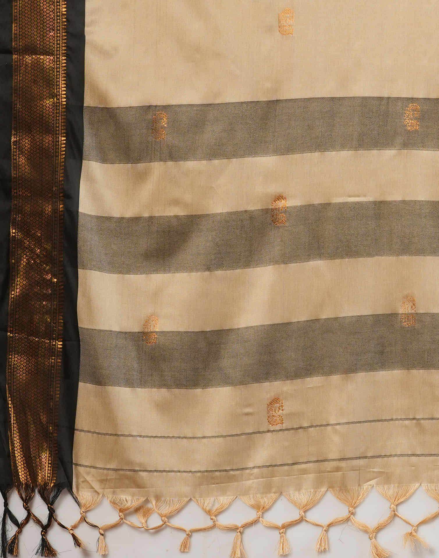 Beige Silk Woven Kanjivaram Saree