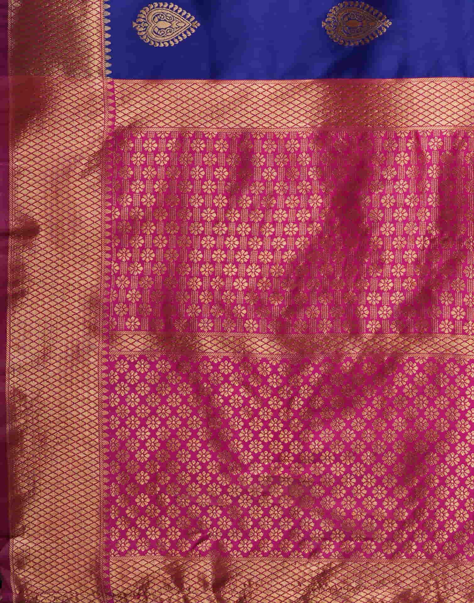 Blue Silk Woven Banarasi Saree