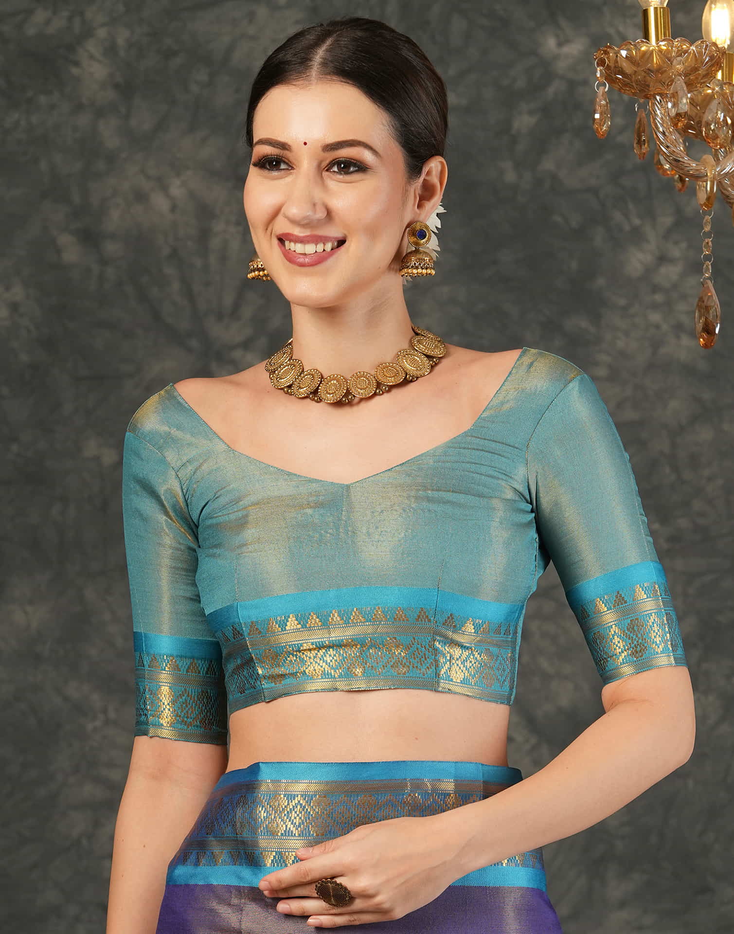 Lavender Silk Woven Kanjivaram Saree