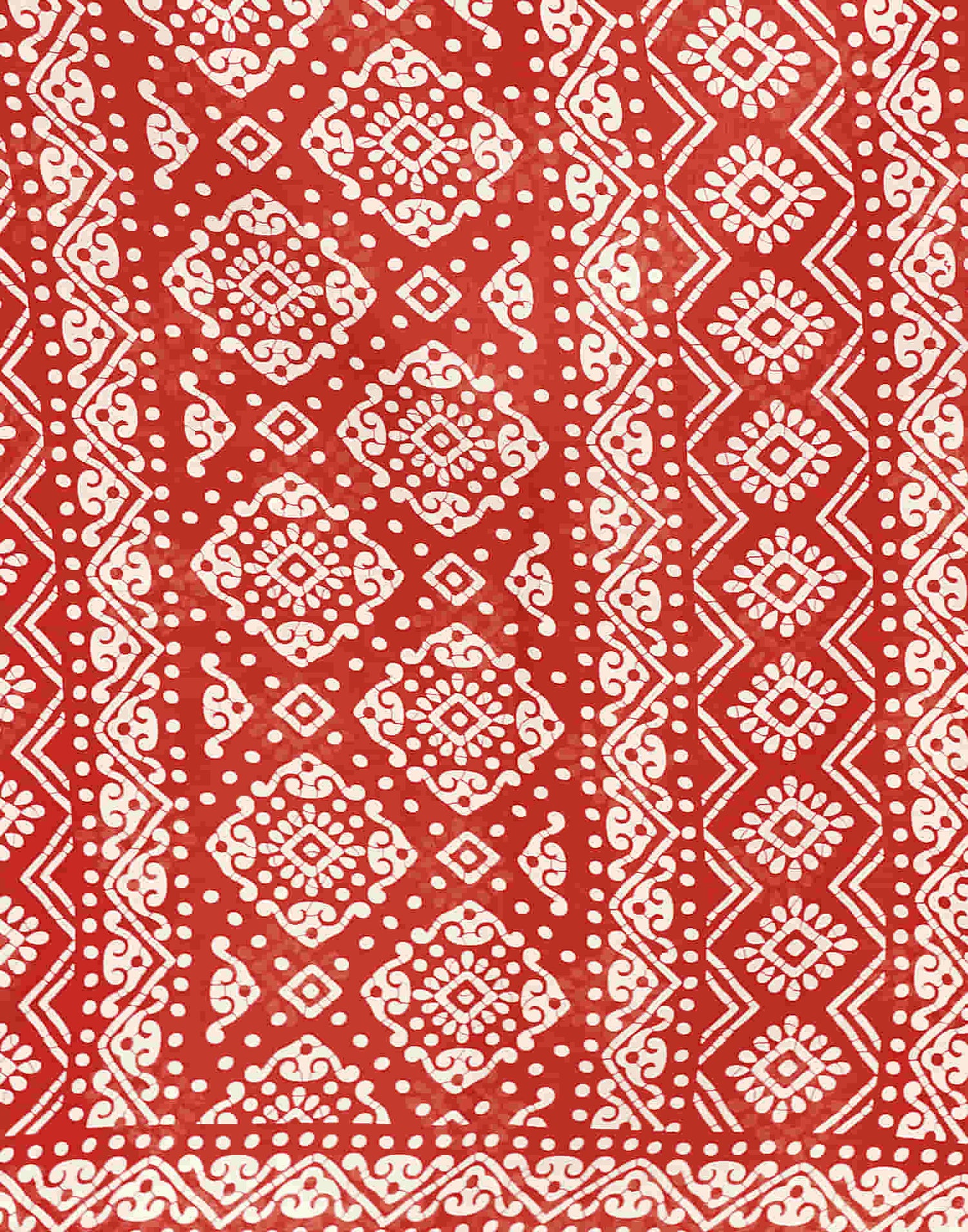 Red Cotton Blend Printed Saree
