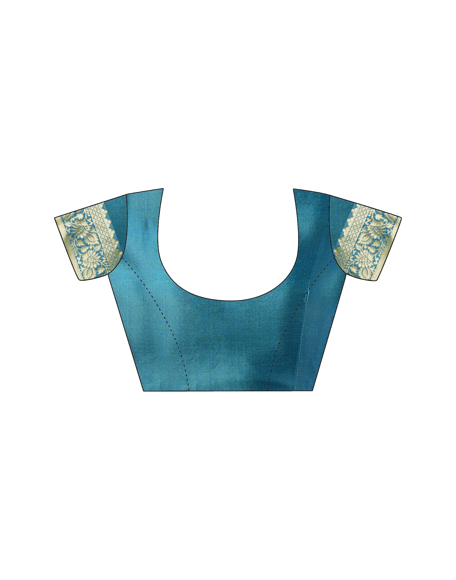 Teal Blue Silk Woven Banarasi Saree