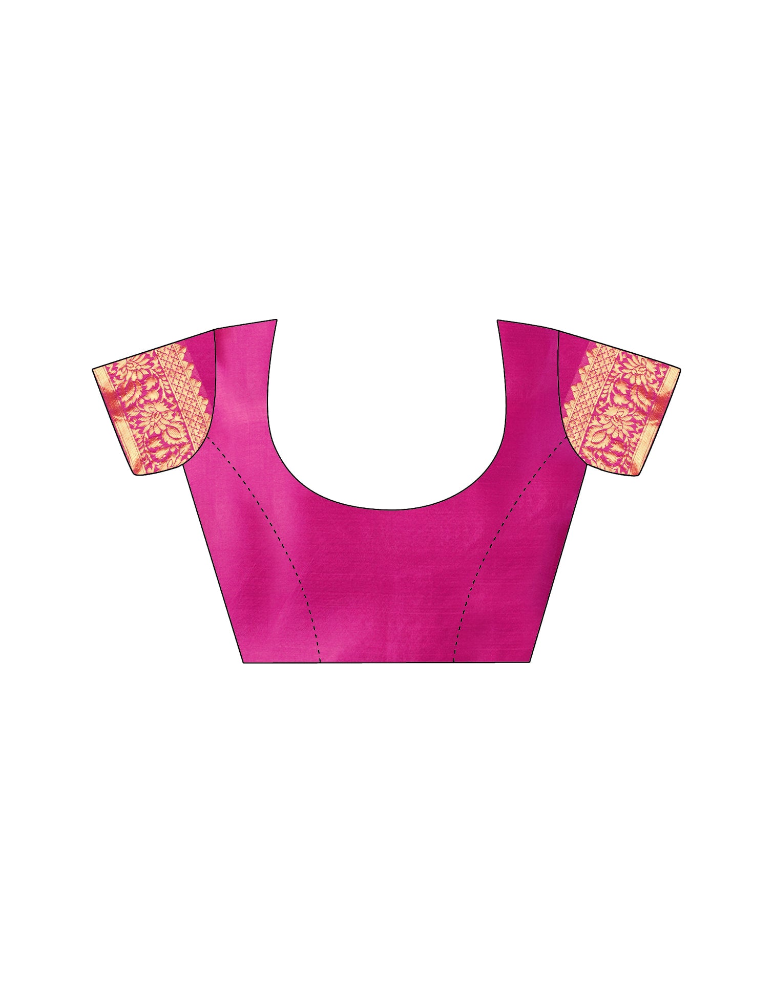 Magenta Silk Blend Woven Banarasi Saree