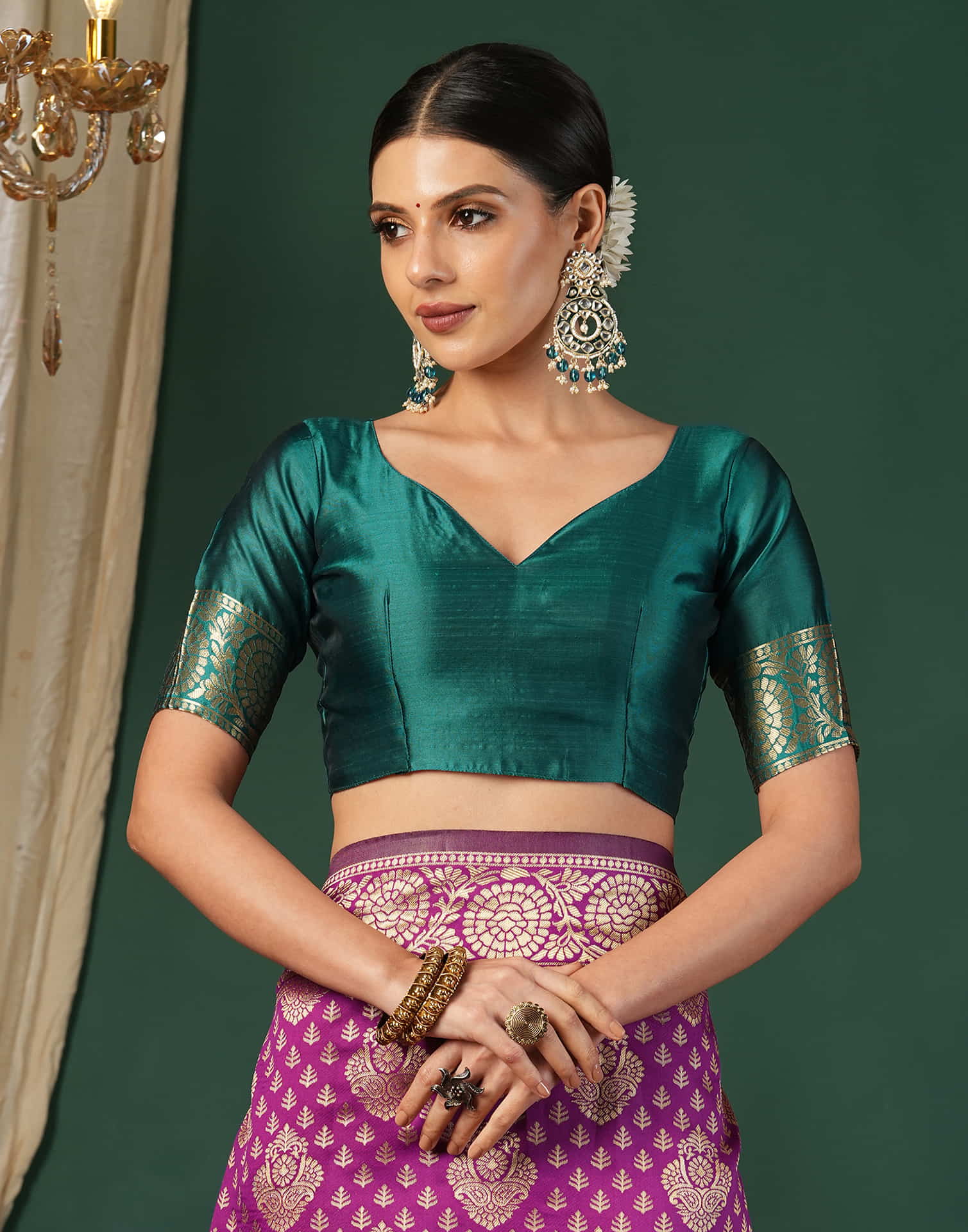 Purple Silk Woven Banarasi Saree