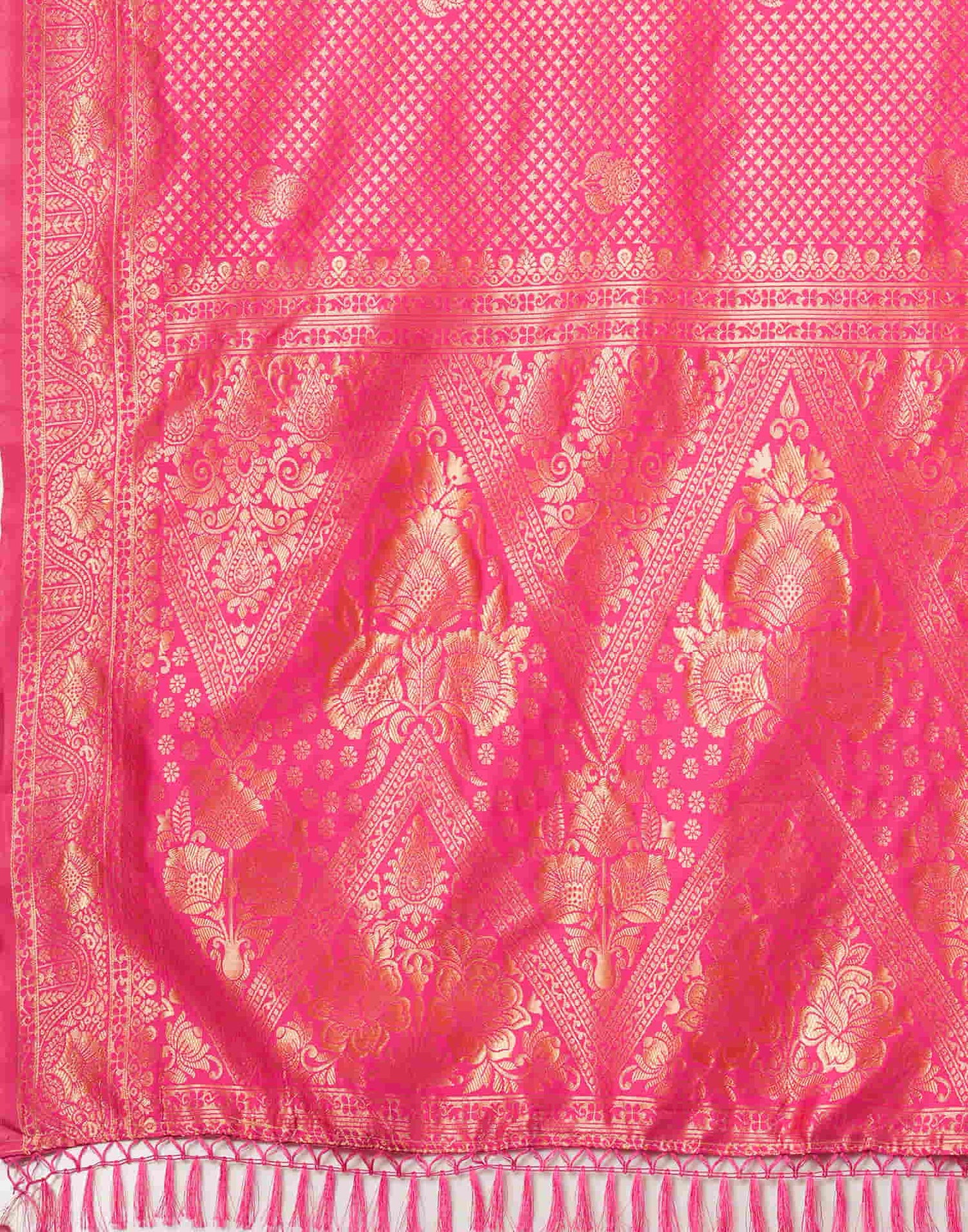 Pink Silk Woven Banarasi Saree