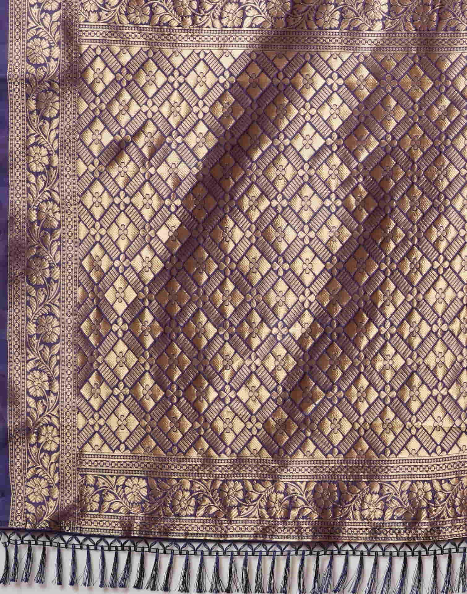 Rani Pink Silk Woven Banarasi Saree