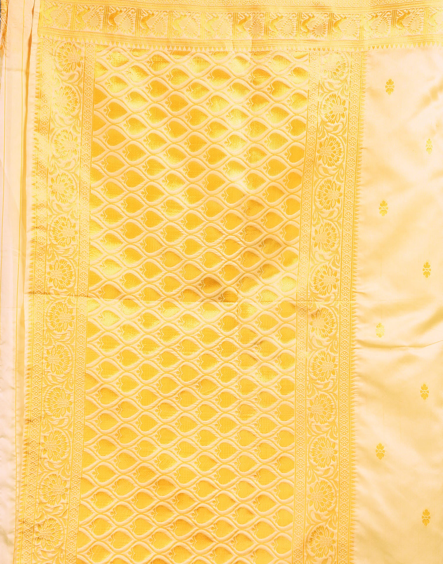 White Silk Blend Woven Saree