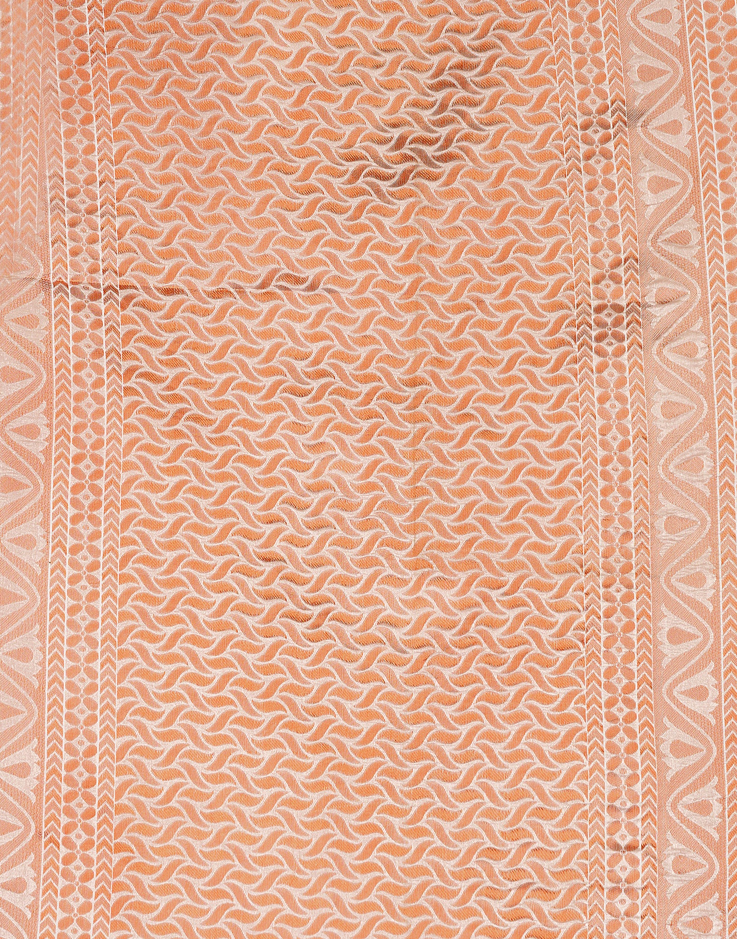 White Silk Blend Woven Saree