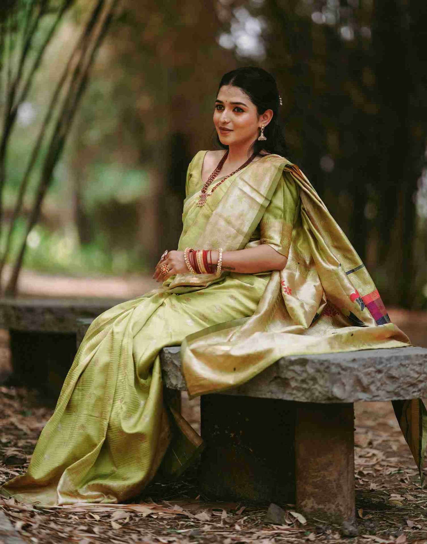 Green Silk Woven Paithani Saree