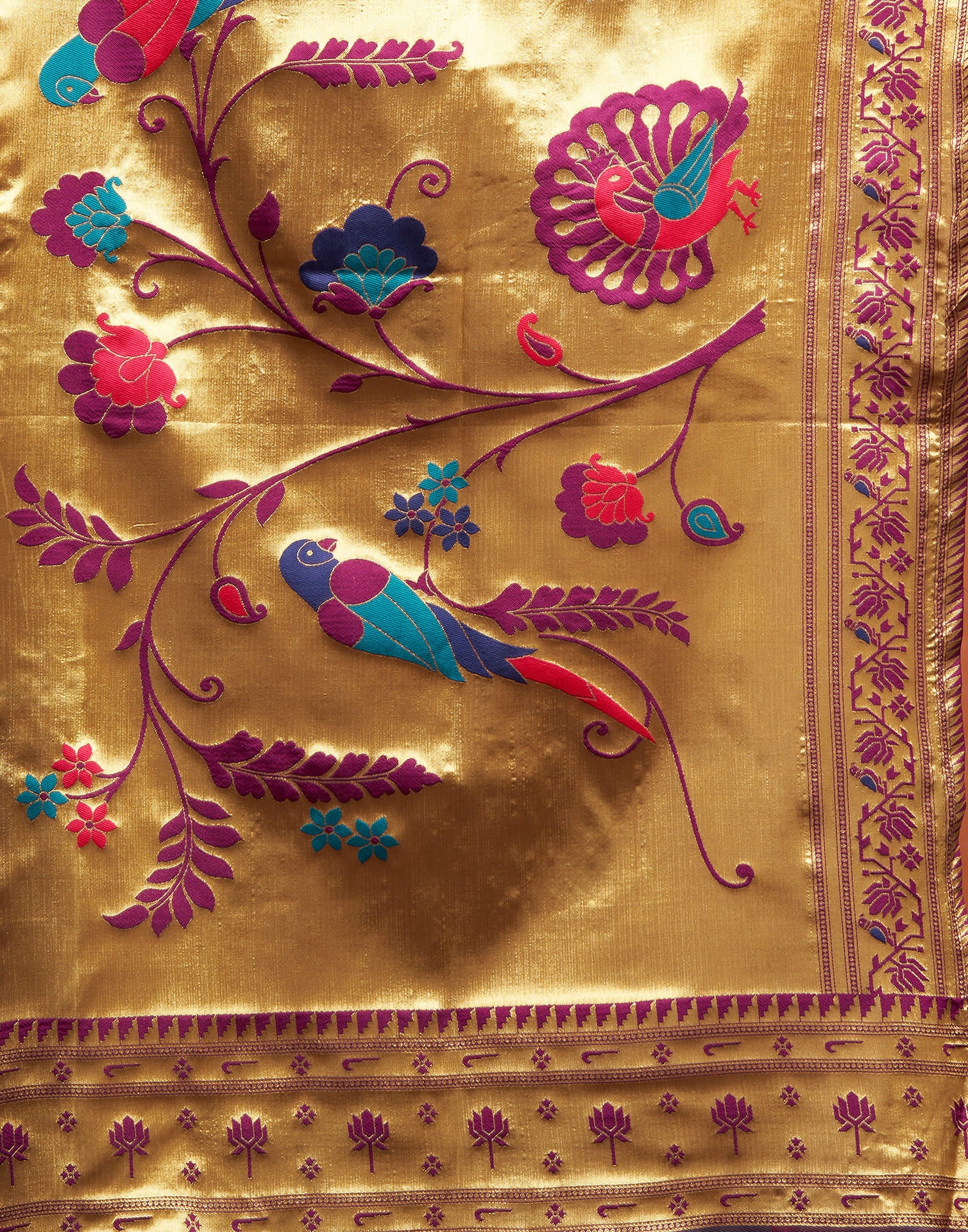 Purple Silk Woven Paithani Saree