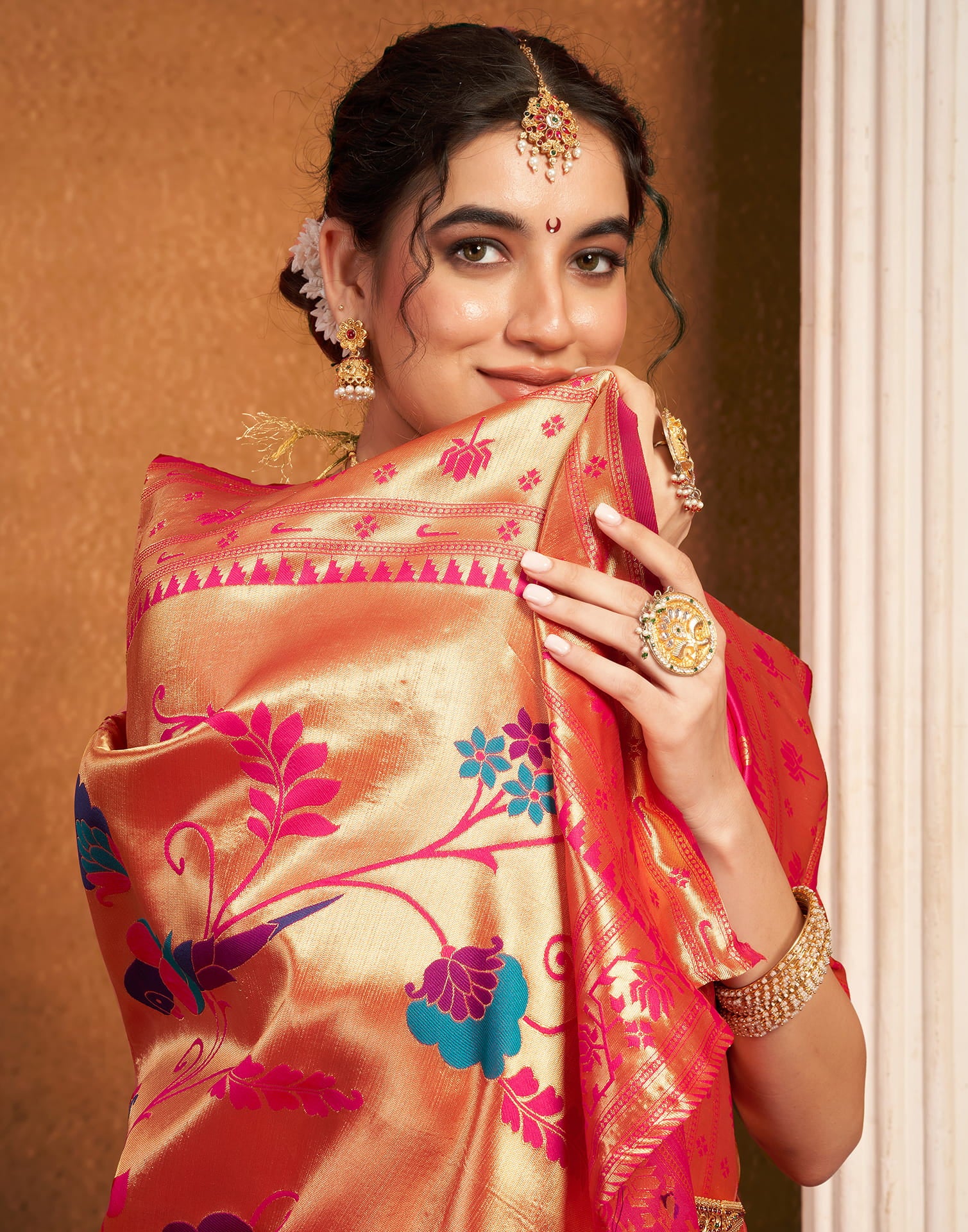 Pink Silk Woven Paithani Saree