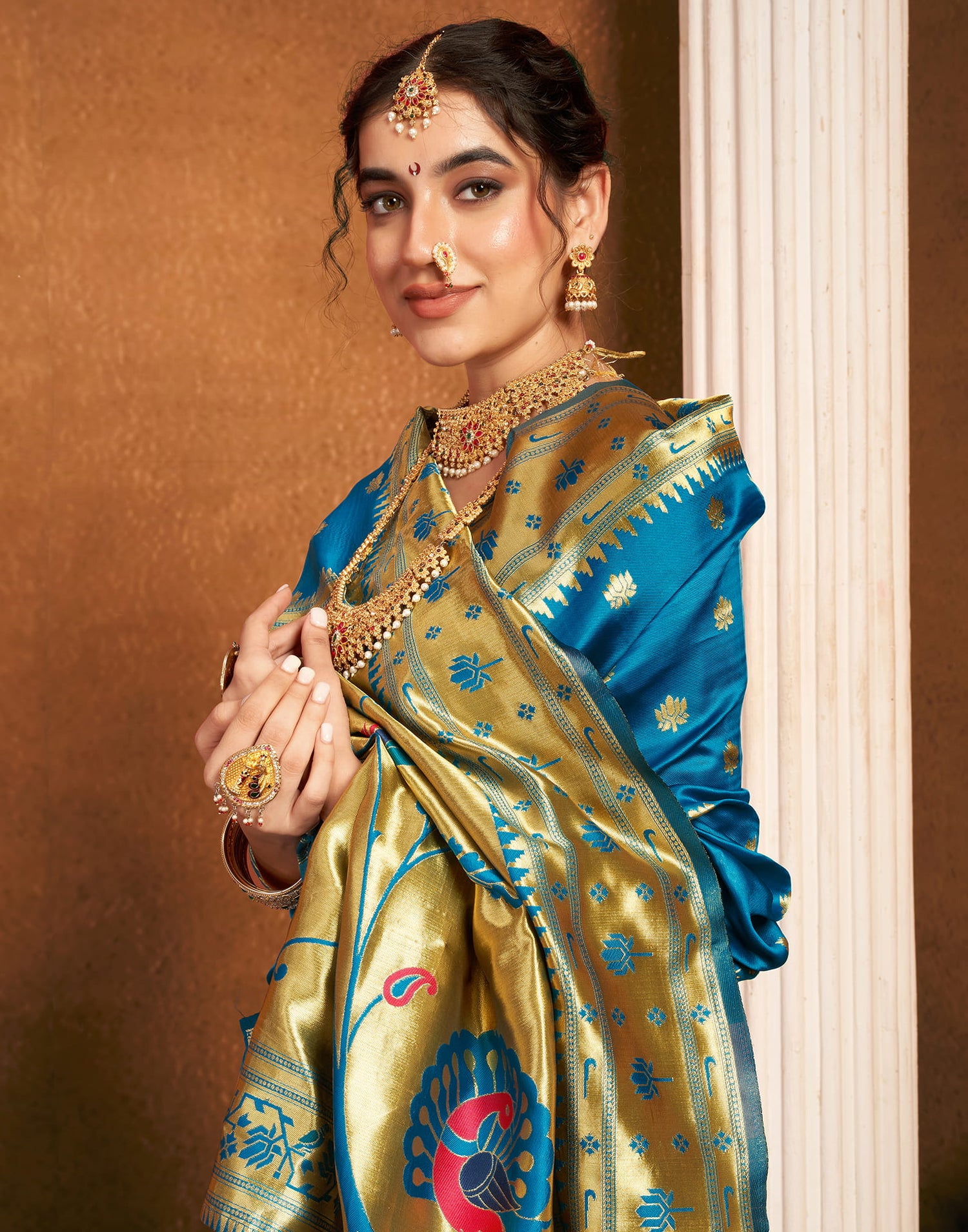 Blue Silk Woven Paithani Saree