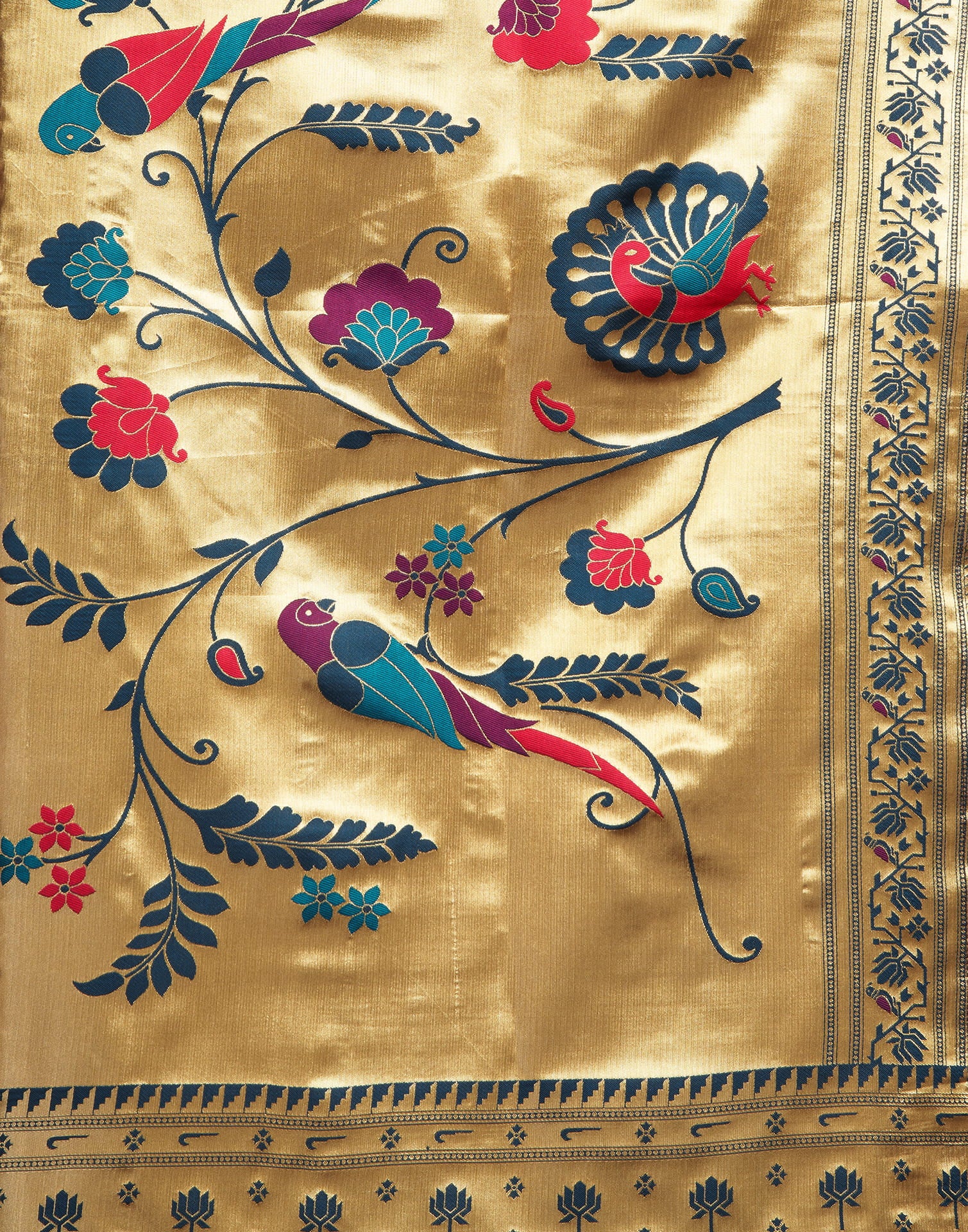 Rama Green Silk Woven Paithani Saree