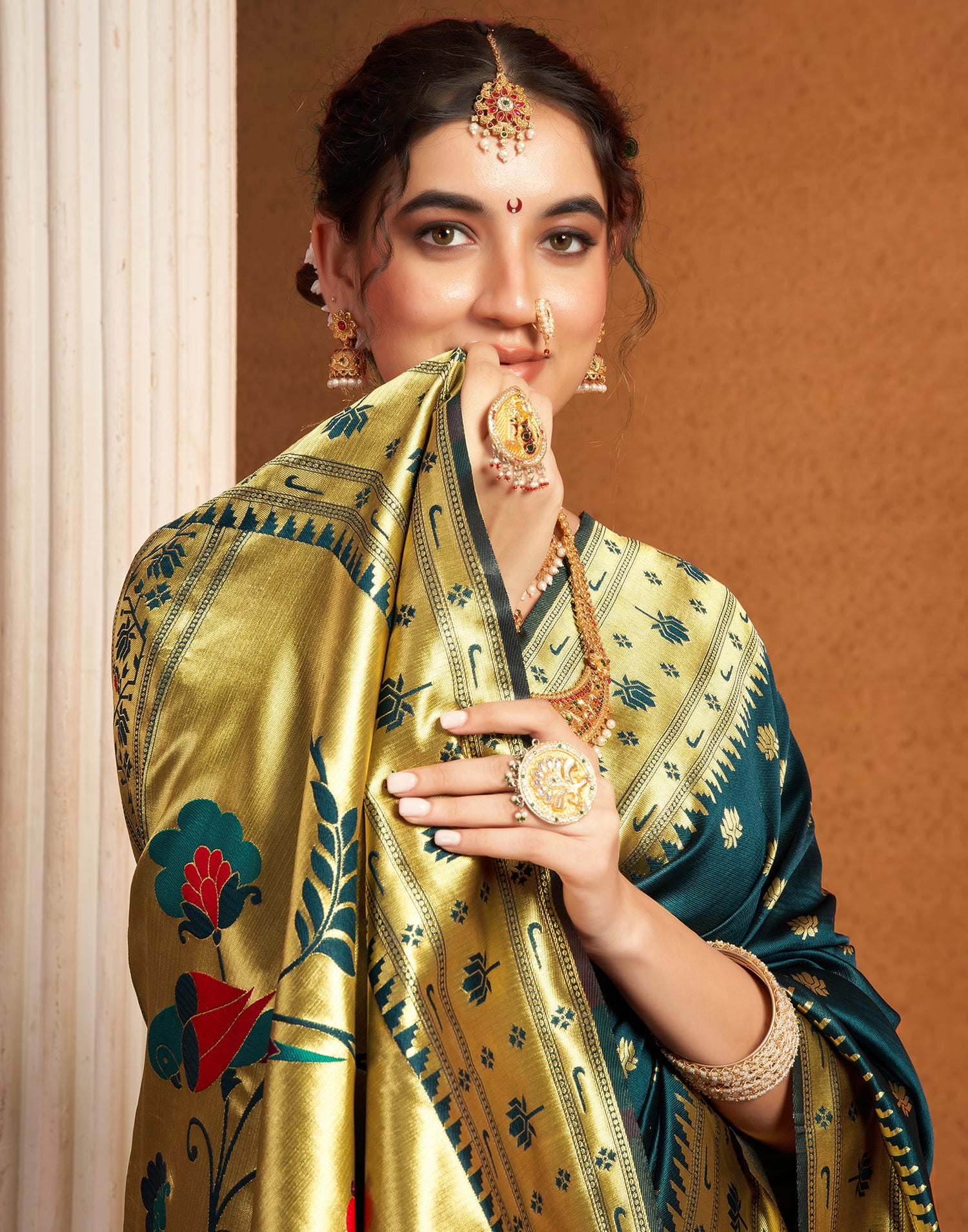 Rama Green Silk Woven Paithani Saree