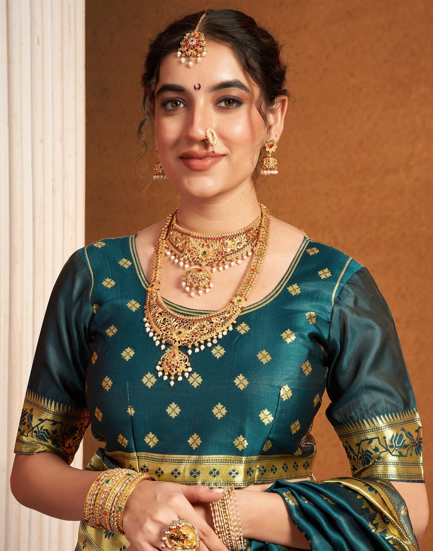 Rama Green Silk Woven Paithani Saree