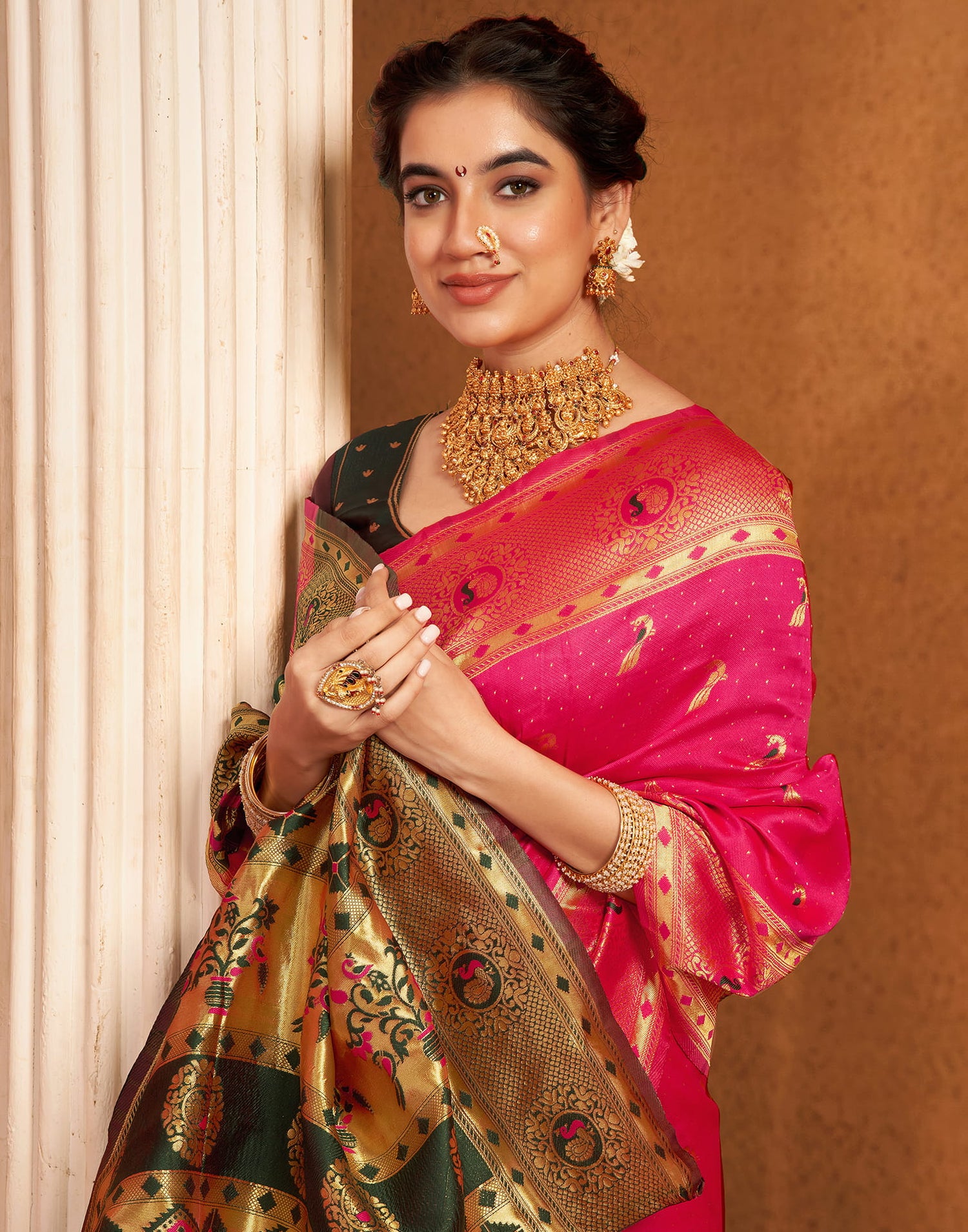 Pink Silk Woven Paithani Saree